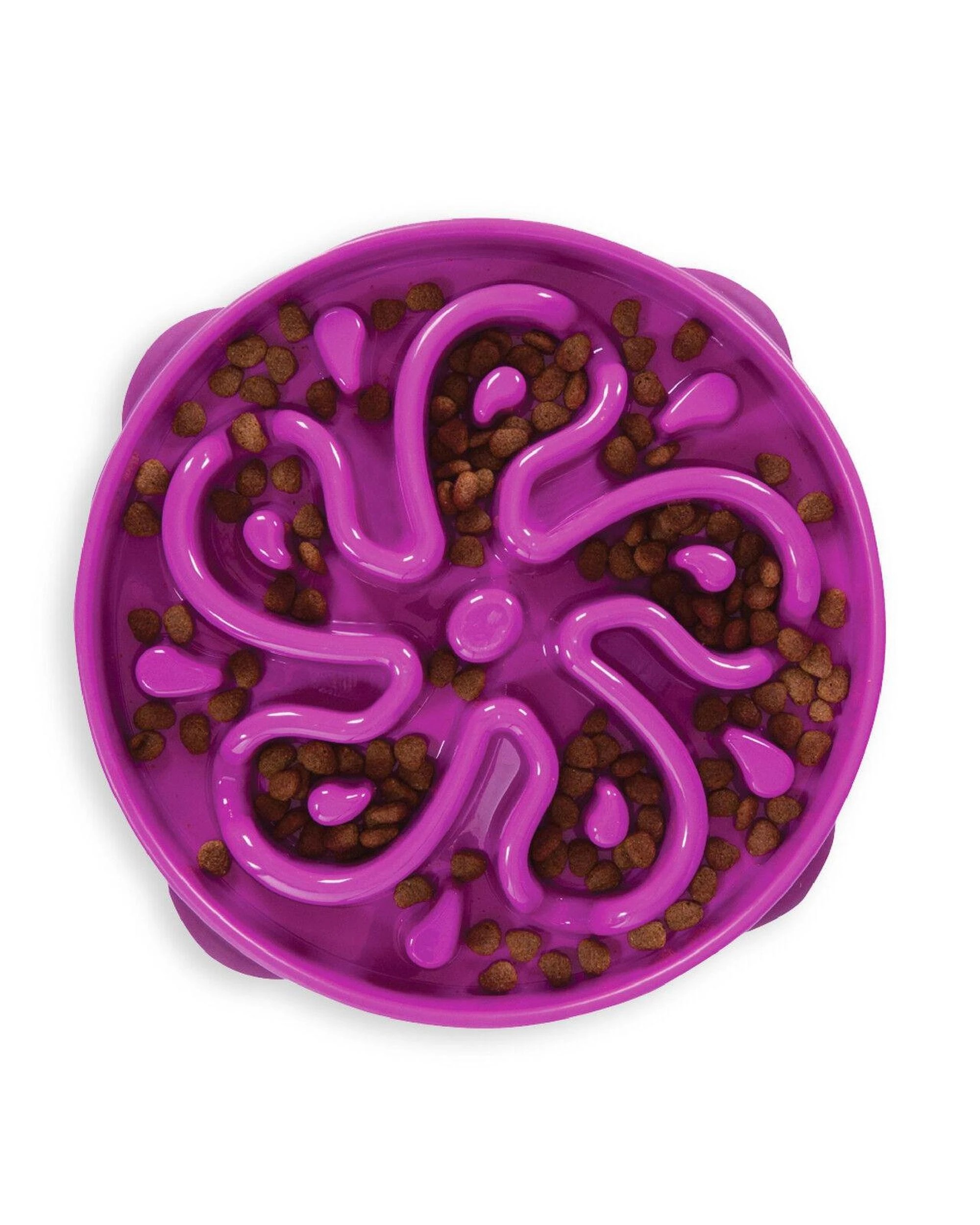 1 Outward Hound Fun Feeder Interactive Slow Bowl Flower for Dogs Purple Large, 1 of 6
