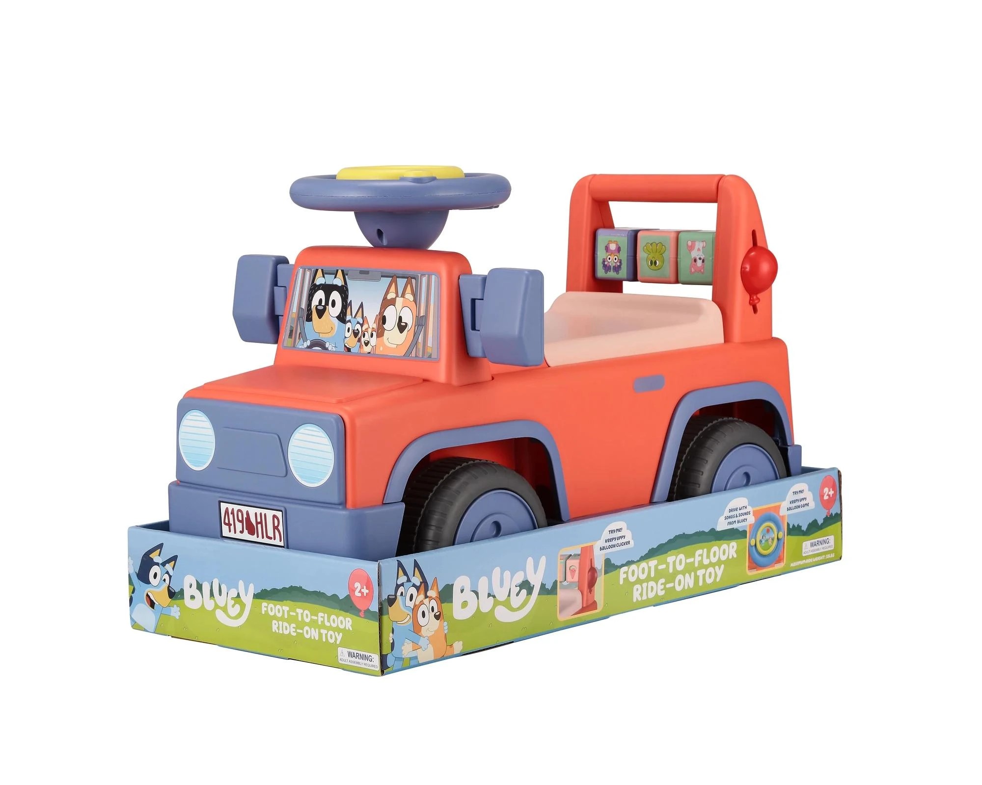 3 Bluey Foot-to-Floor Ride-On Toy - Red, 3 of 9