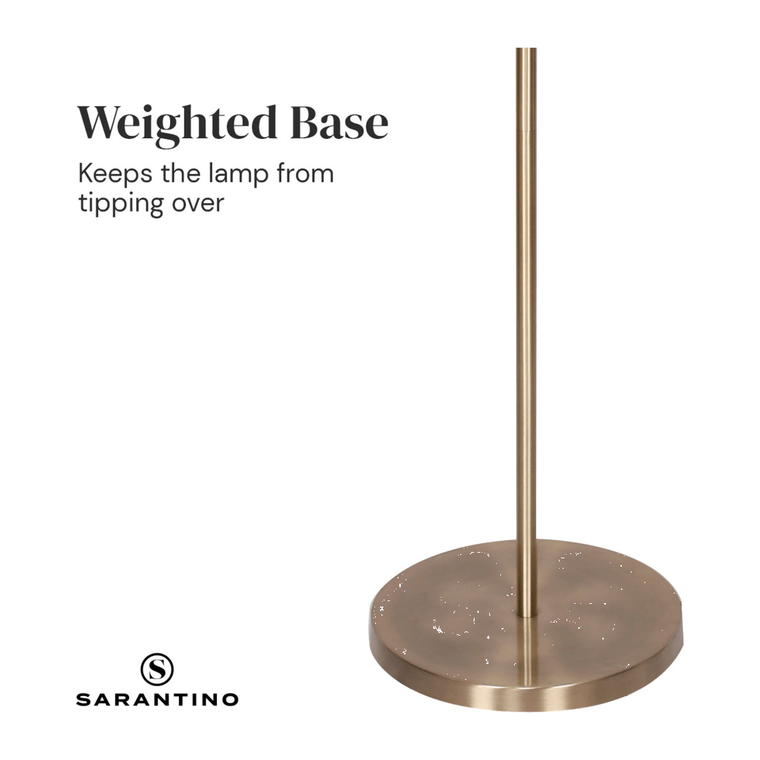 6 Sarantino Metal Floor Lamp - Antique Brass, 6 of 9