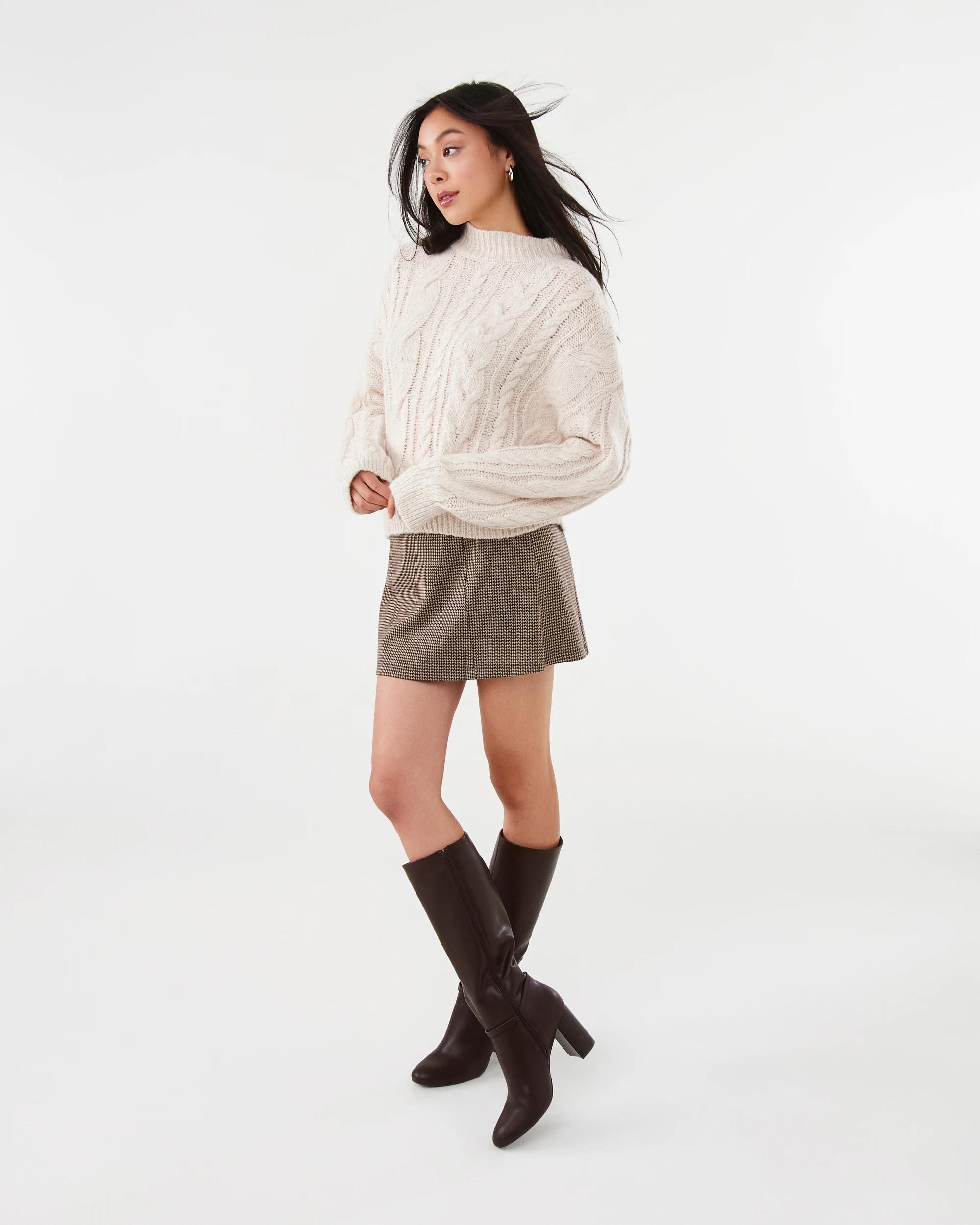 3 Cable Funnel Neck Jumper Loml Marle, 3 of 8