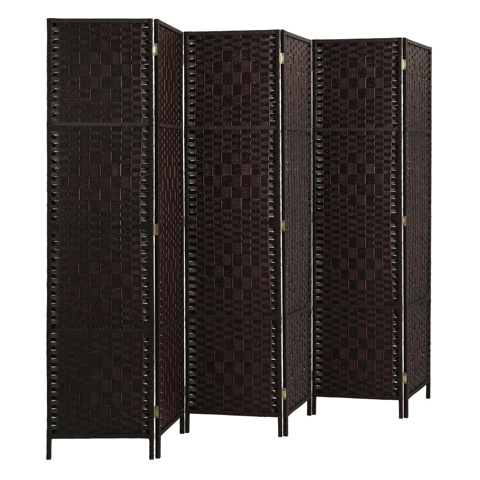 7 Oikiture 6 Panel Room Divider Screen Privacy Dividers - Brown, 7 of 10