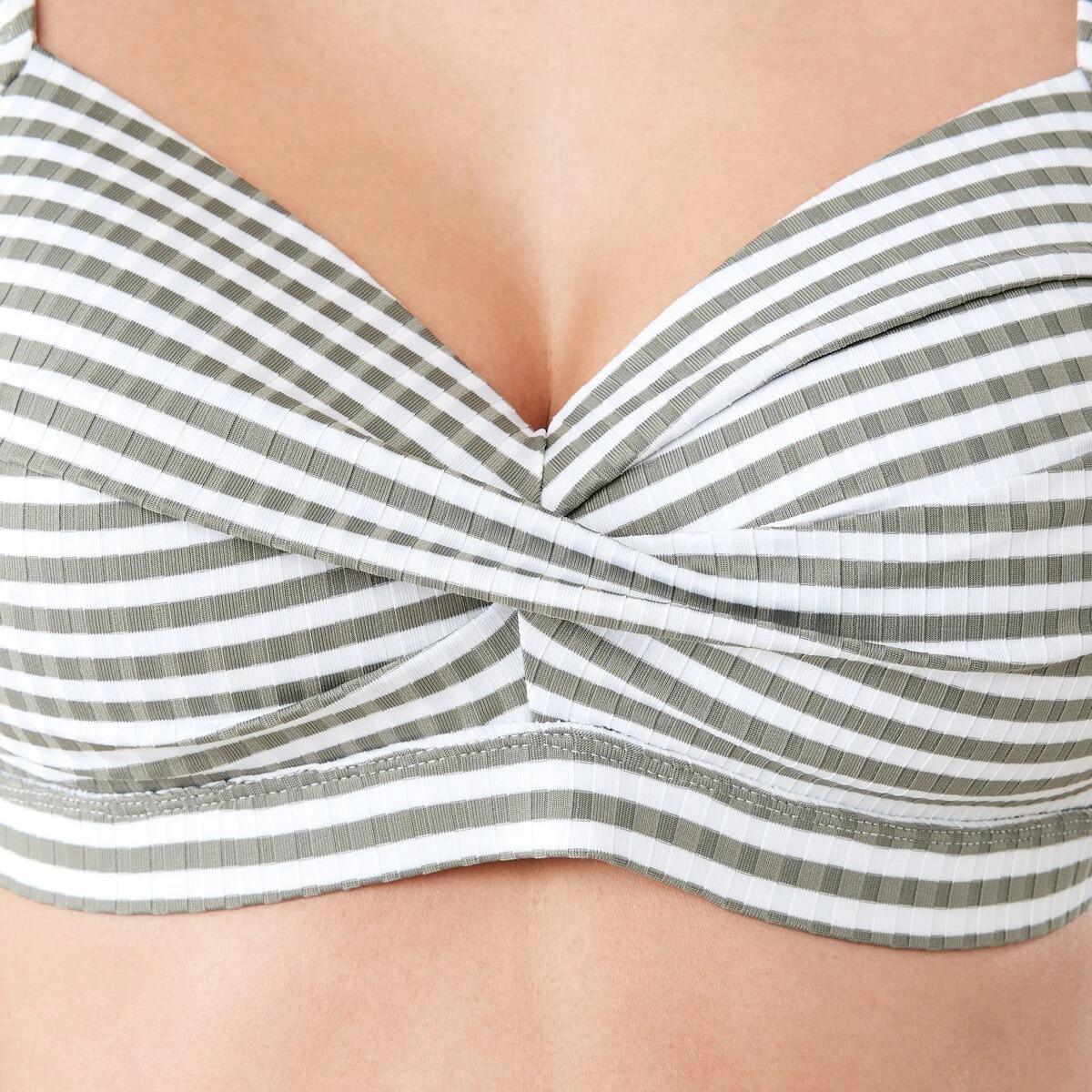 5 Twist Front Bikini Top BURNT OLIVE STRIPE, 5 of 7