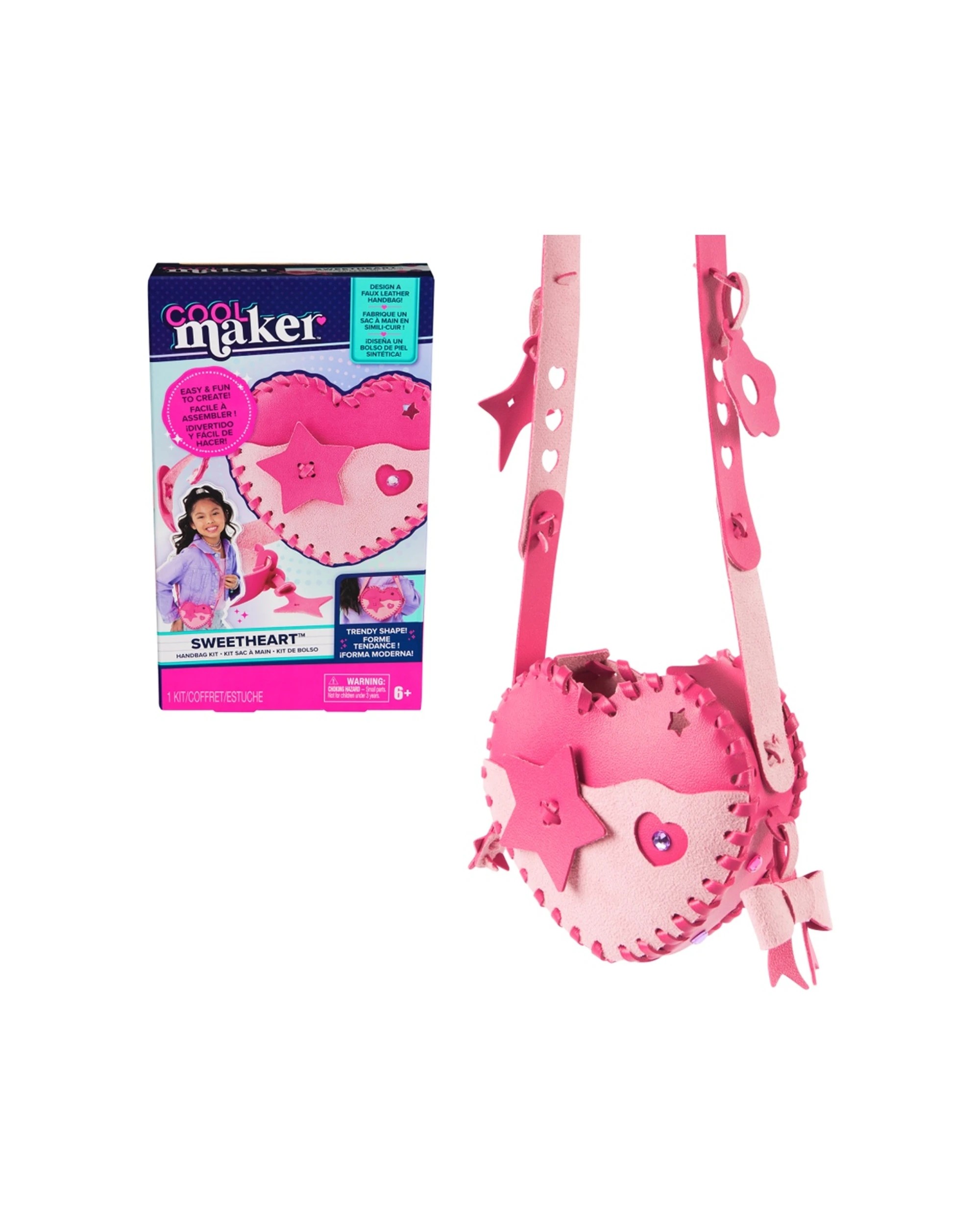 2 Cool Maker Pinky Heart Faux Leather Purse Kids Fashion Craft Kit - Pink, 2 of 2