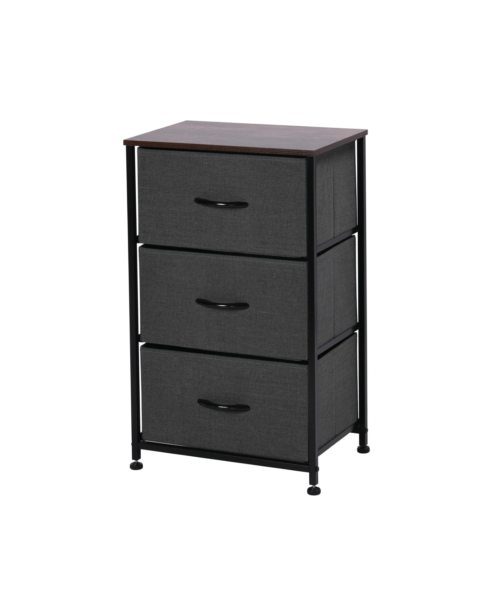 3 Sherwood Luna 3 Drawer Fabric Home Dresser - Charcoal, 3 of 6