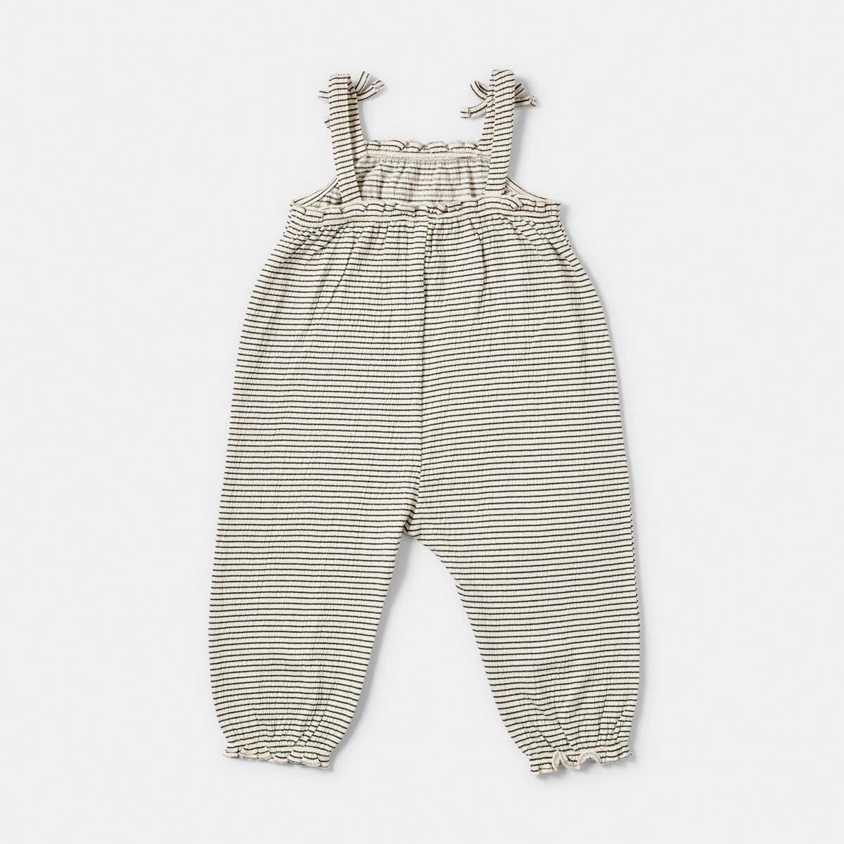 2 Long Leg Crinkle Romper CREAM STRIPES, 2 of 3