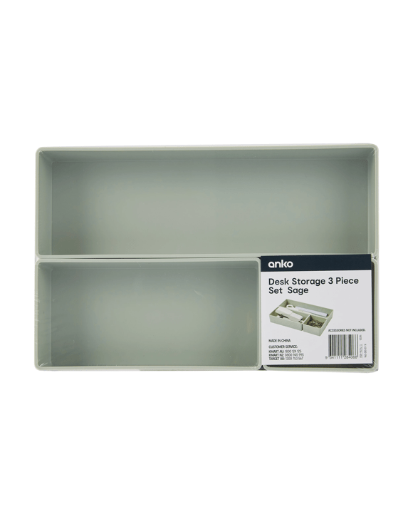3 Piece Desk Storage Set - Sage