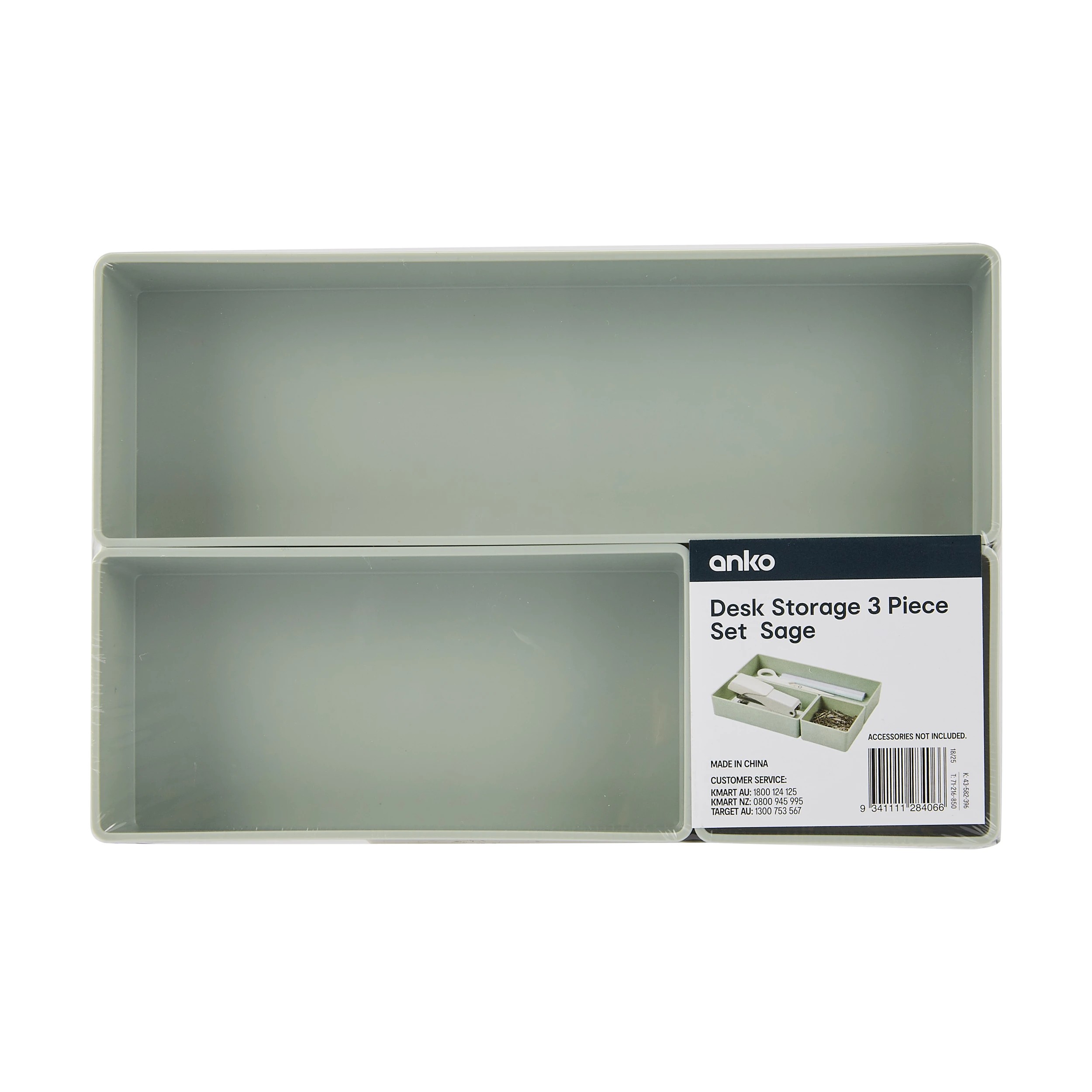 1 3 Piece Desk Storage Set - Sage, 1 of 7