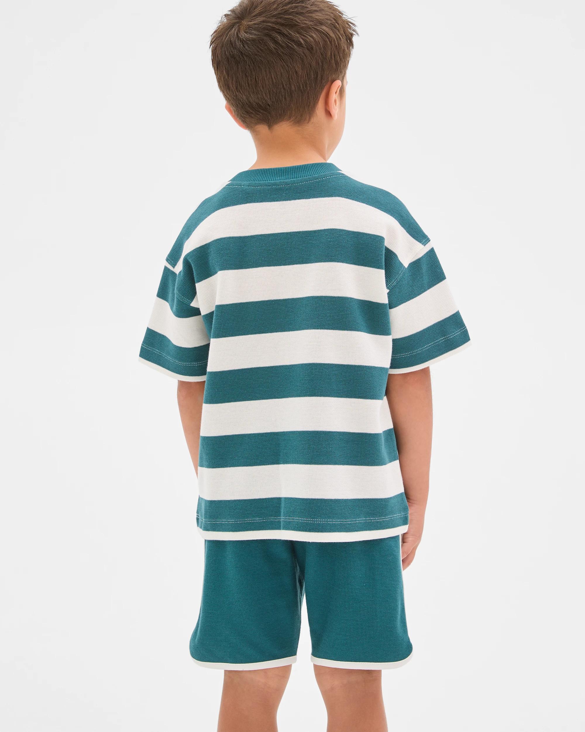 4 Target Kids Australian Cotton Textured T-Shirt and Shorts 2 Piece Set GREEN, 4 of 8