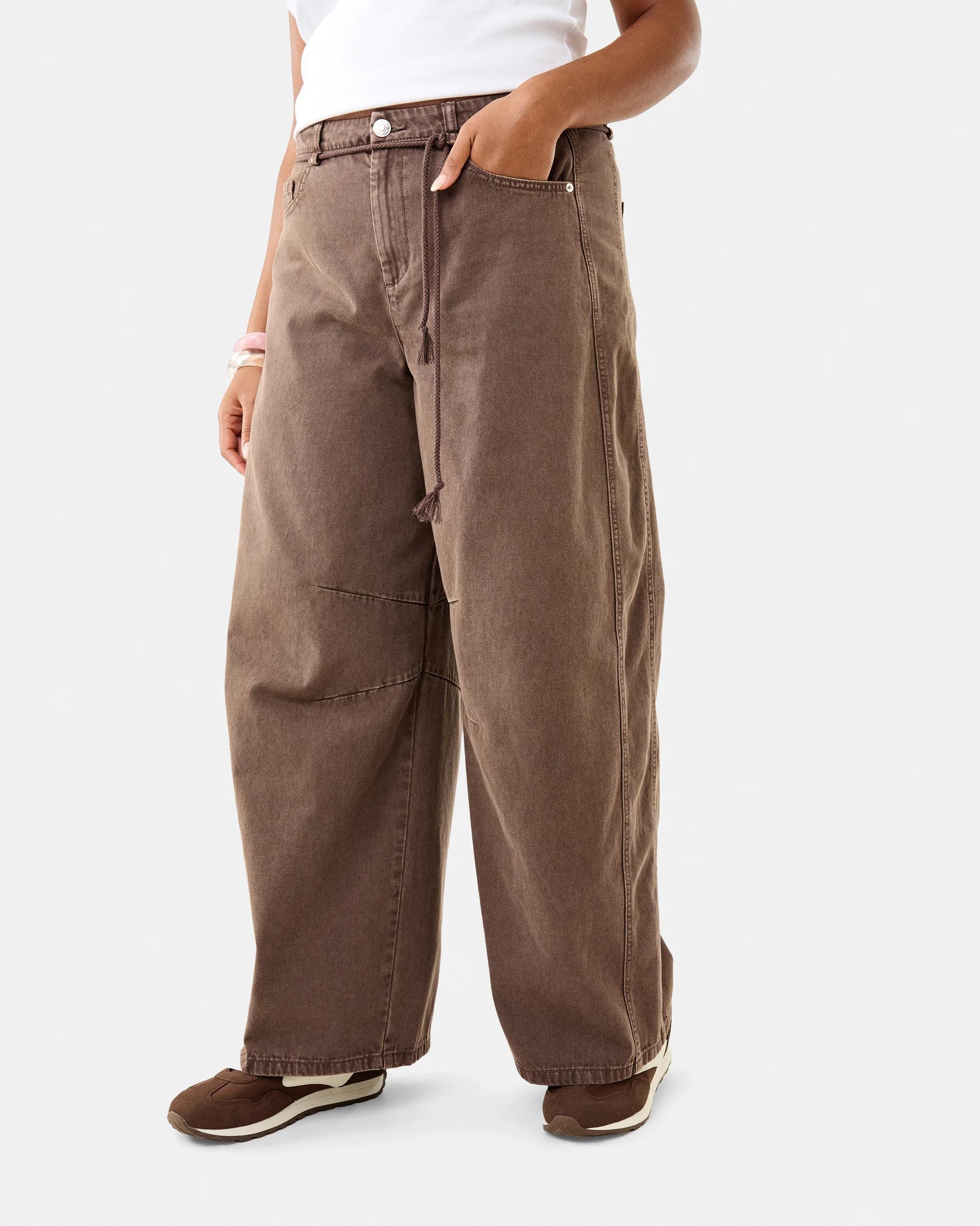 3 Washed Balloon Leg Pants Wsh Brown, 3 of 10