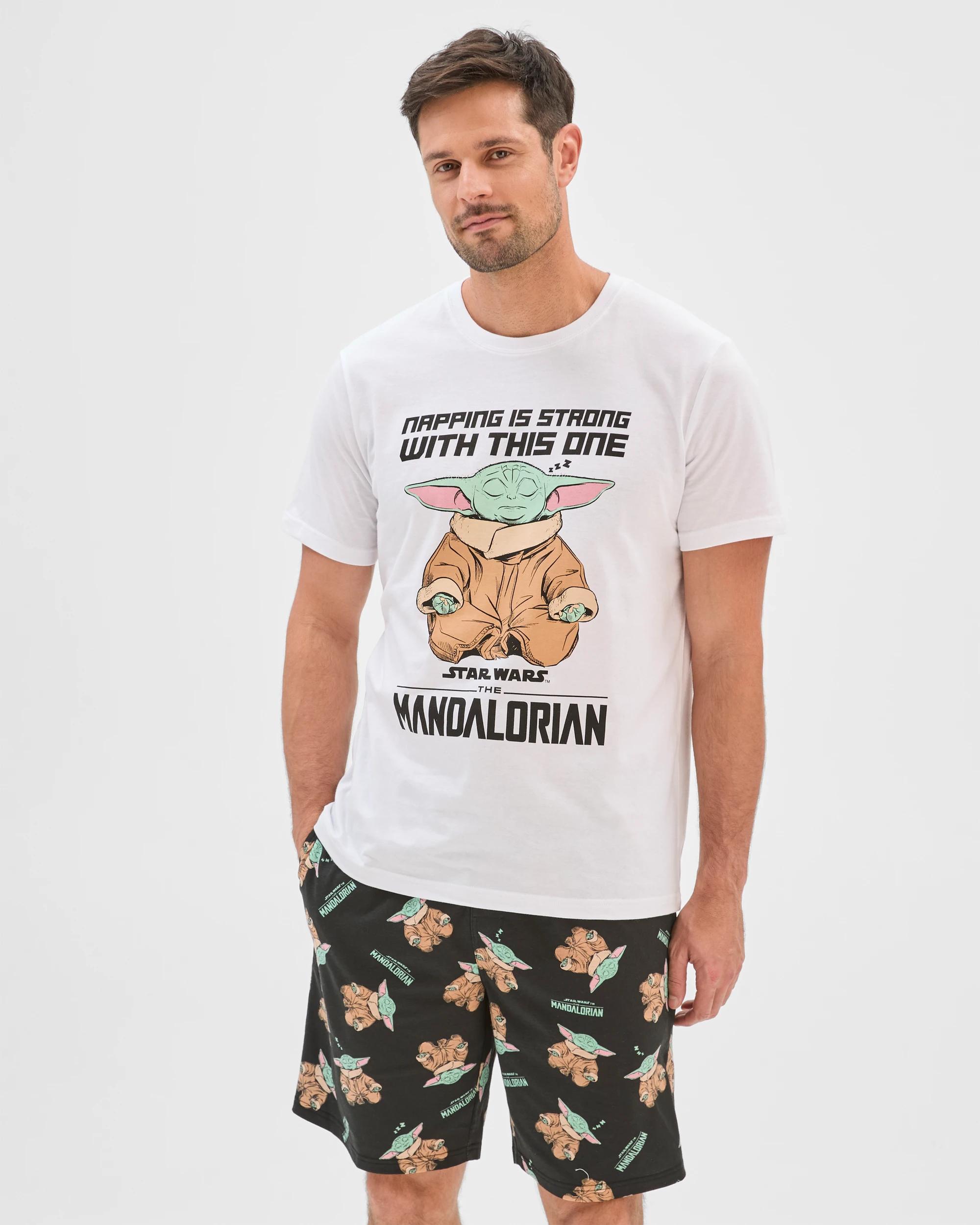 2 Disney Star Wars Top & Shorts Pyjama Set GROGU WHITE, 2 of 6