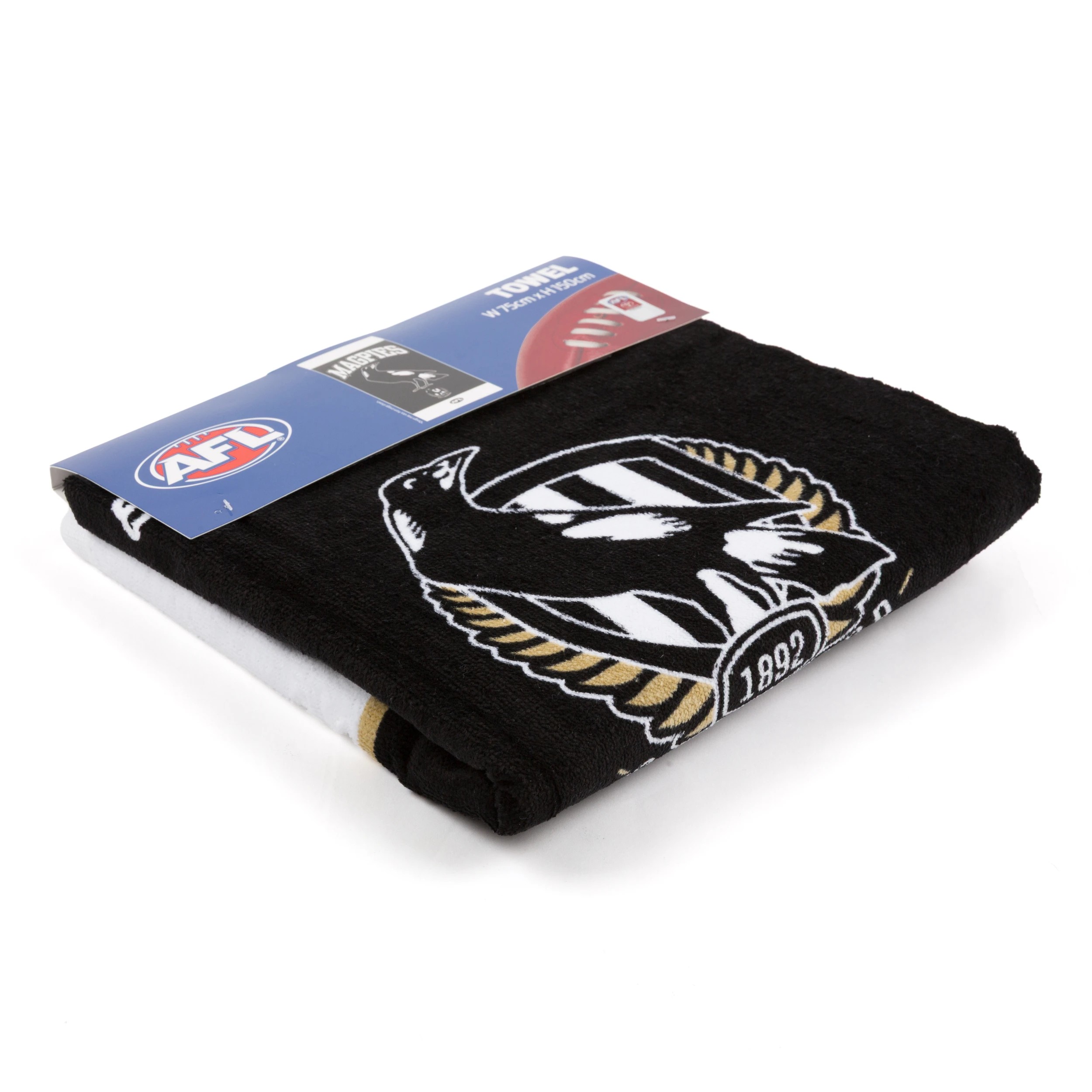 3 AFL Collingwood Magpies Cotton Beach Towel, 3 of 5
