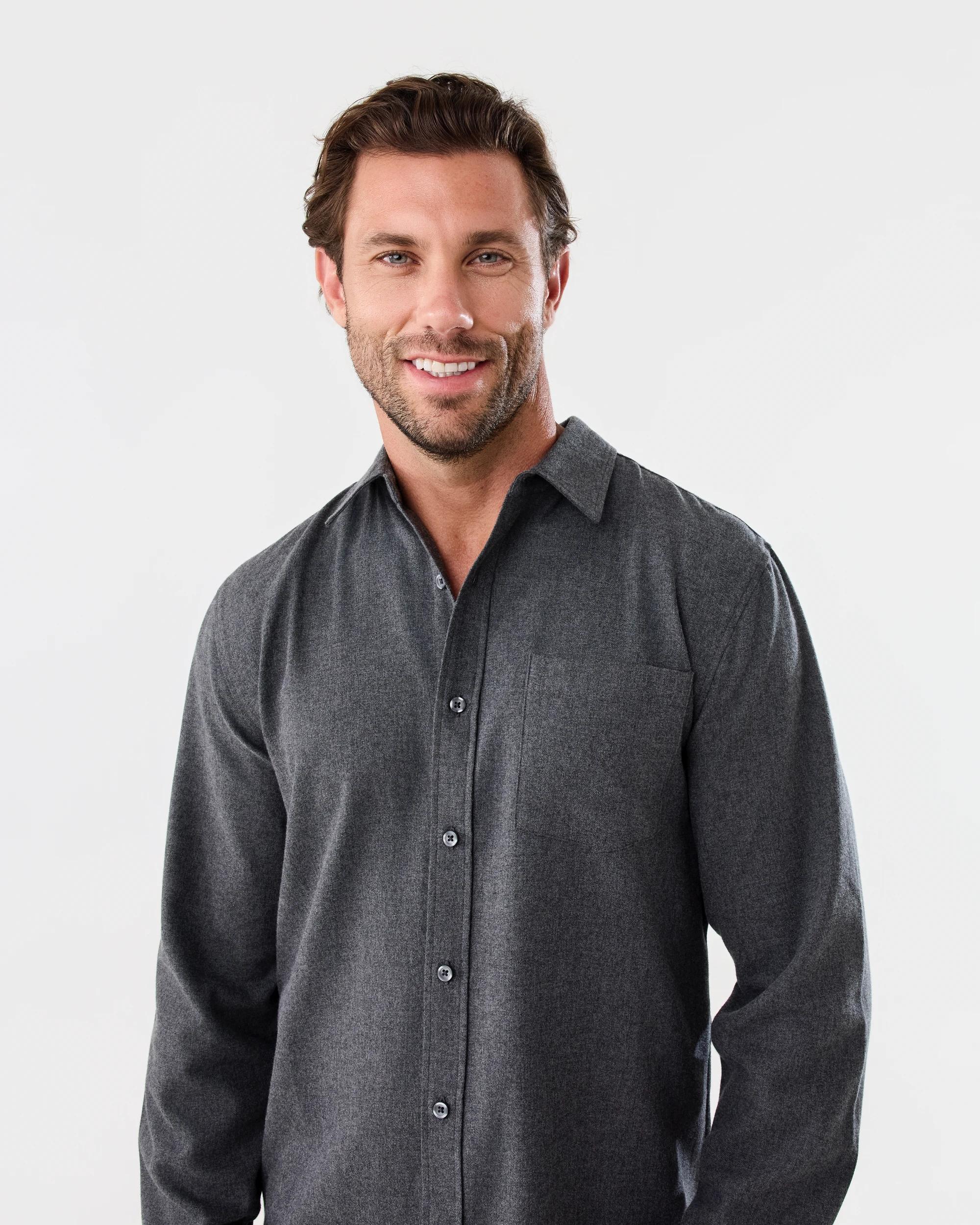 4 Long Sleeve Brushed Shirt Gry Charc, 4 of 8
