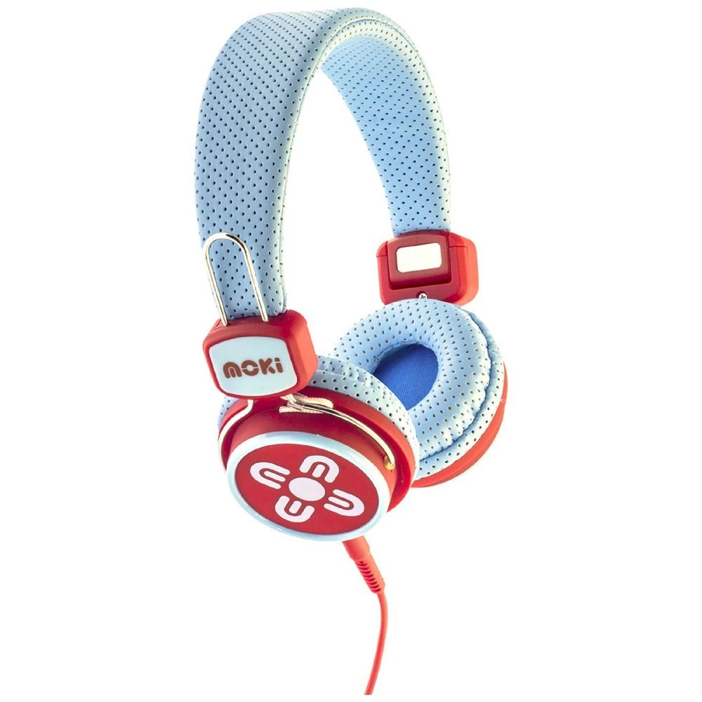 1 Moki Kid Safe Volume Limited Headphones Blue/Red, 1 of 1