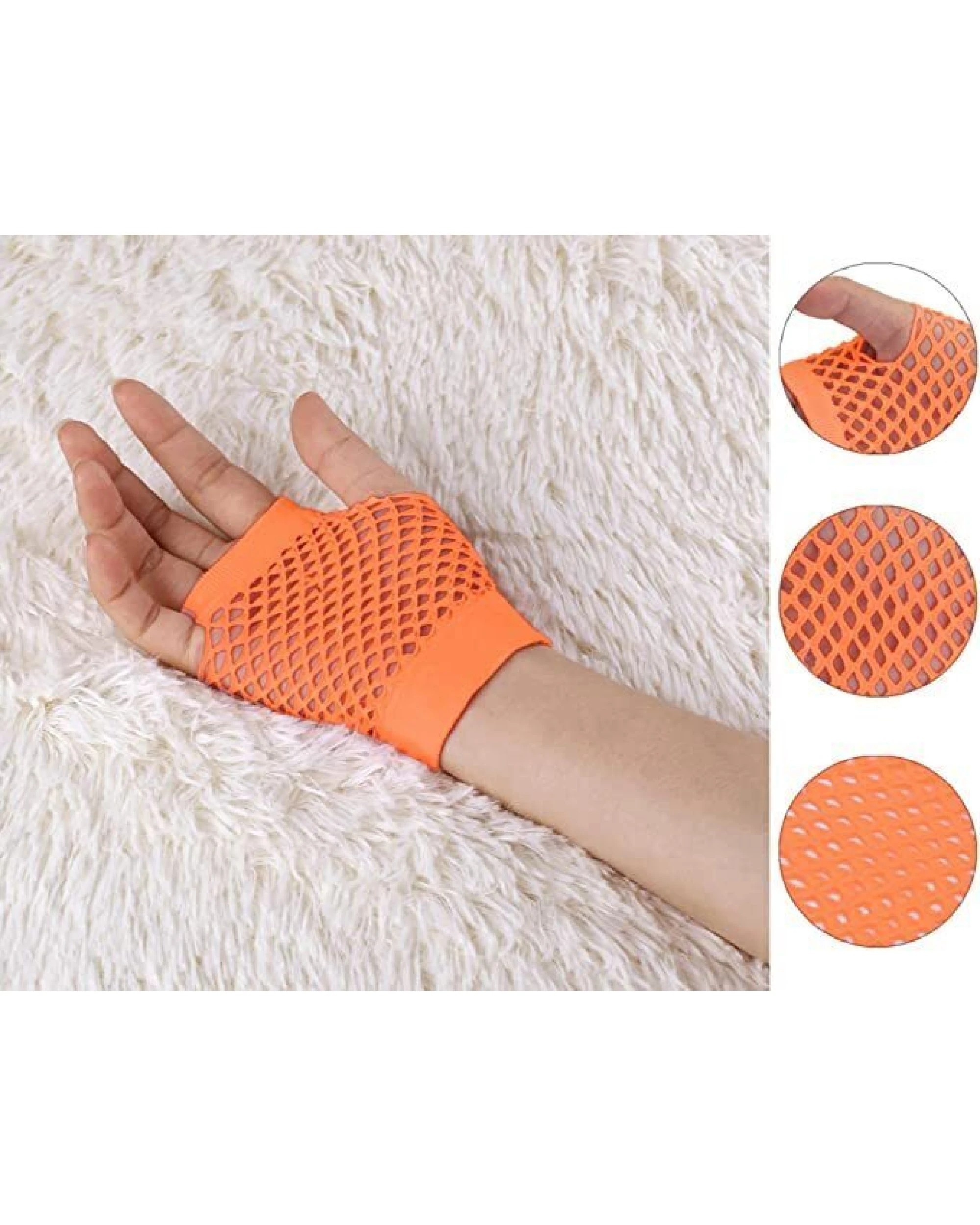3 BR Costumes Fingerless Fishnet Gloves for 70s and 80s Costume Parties, 3 of 4