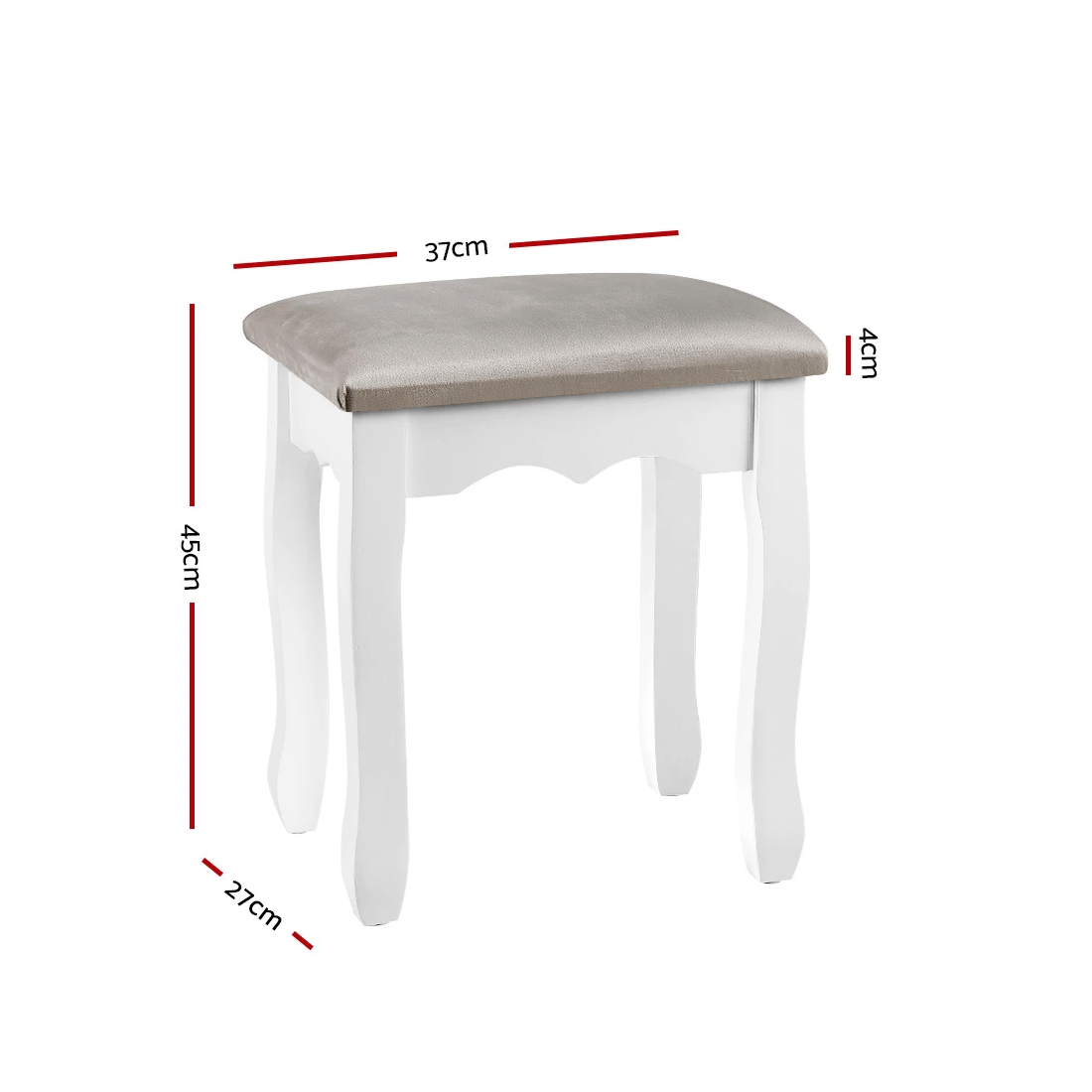 2 Artiss Dressing Table Stool Velvet - Grey, 2 of 6