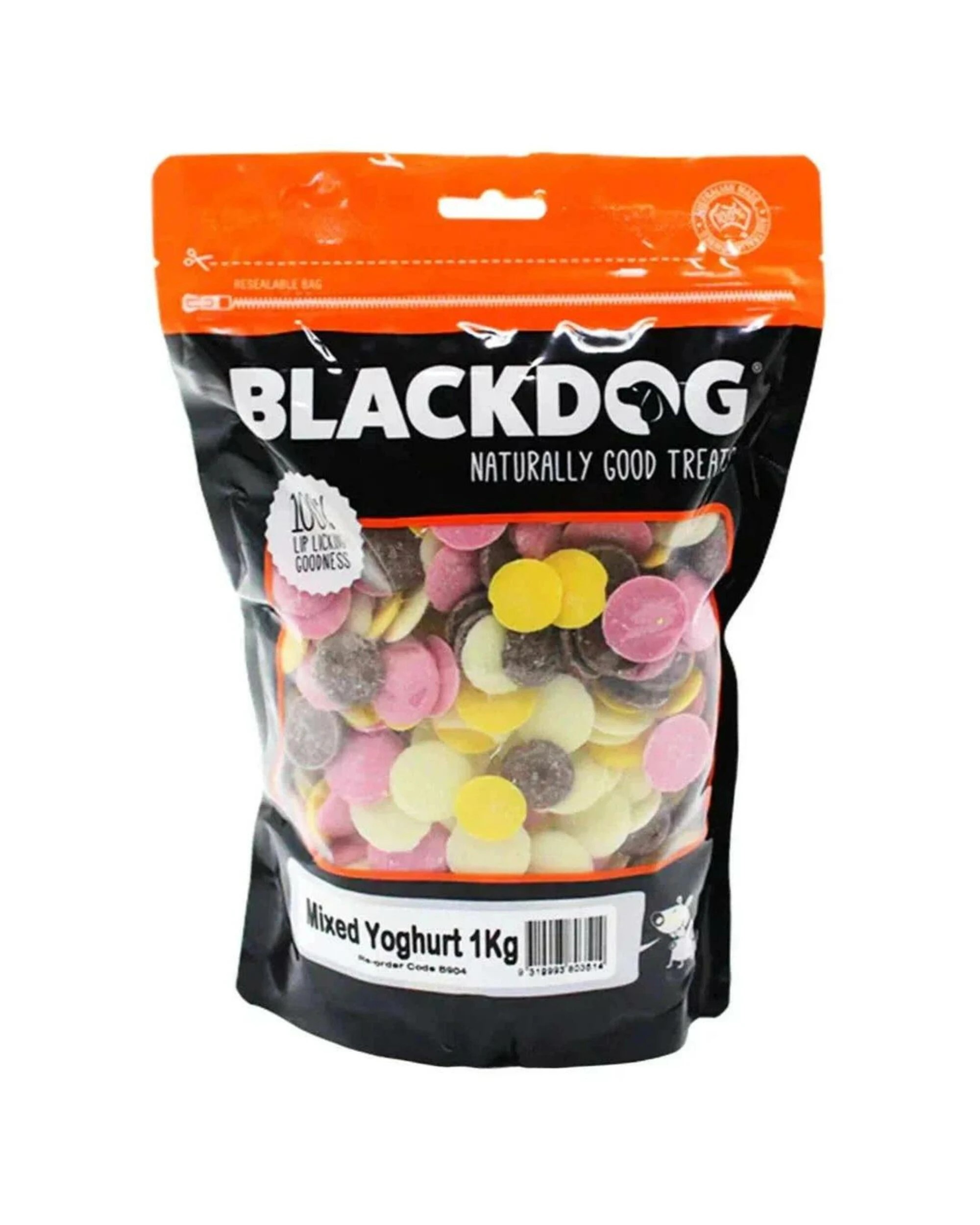 1 Black Dog 1kg Mixed Yoghurt Drops Dog Treats, 1 of 2