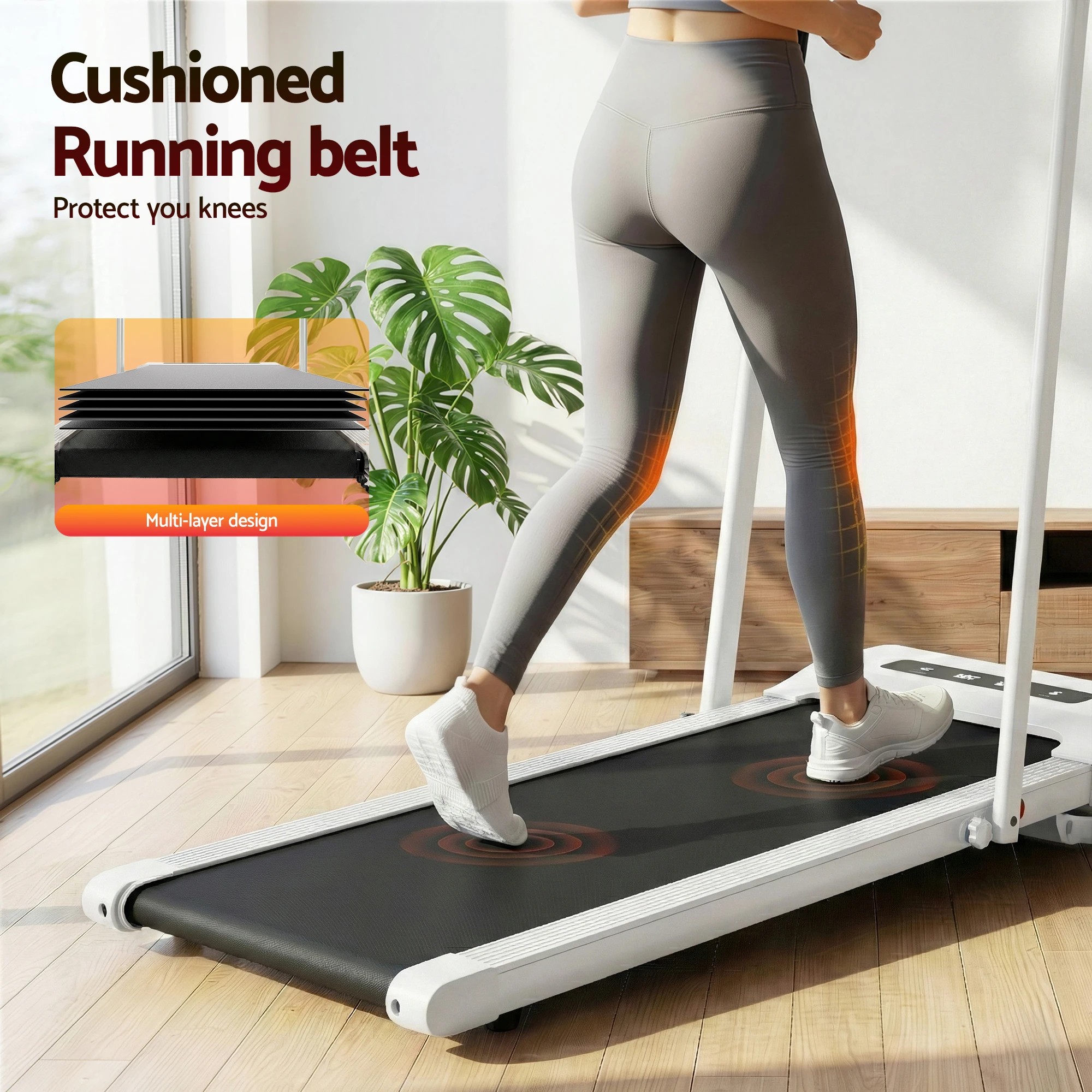 8 Everfit Treadmill Electric Walking Pad Under Desk Home Gym Fitness 380mm - White, 8 of 9