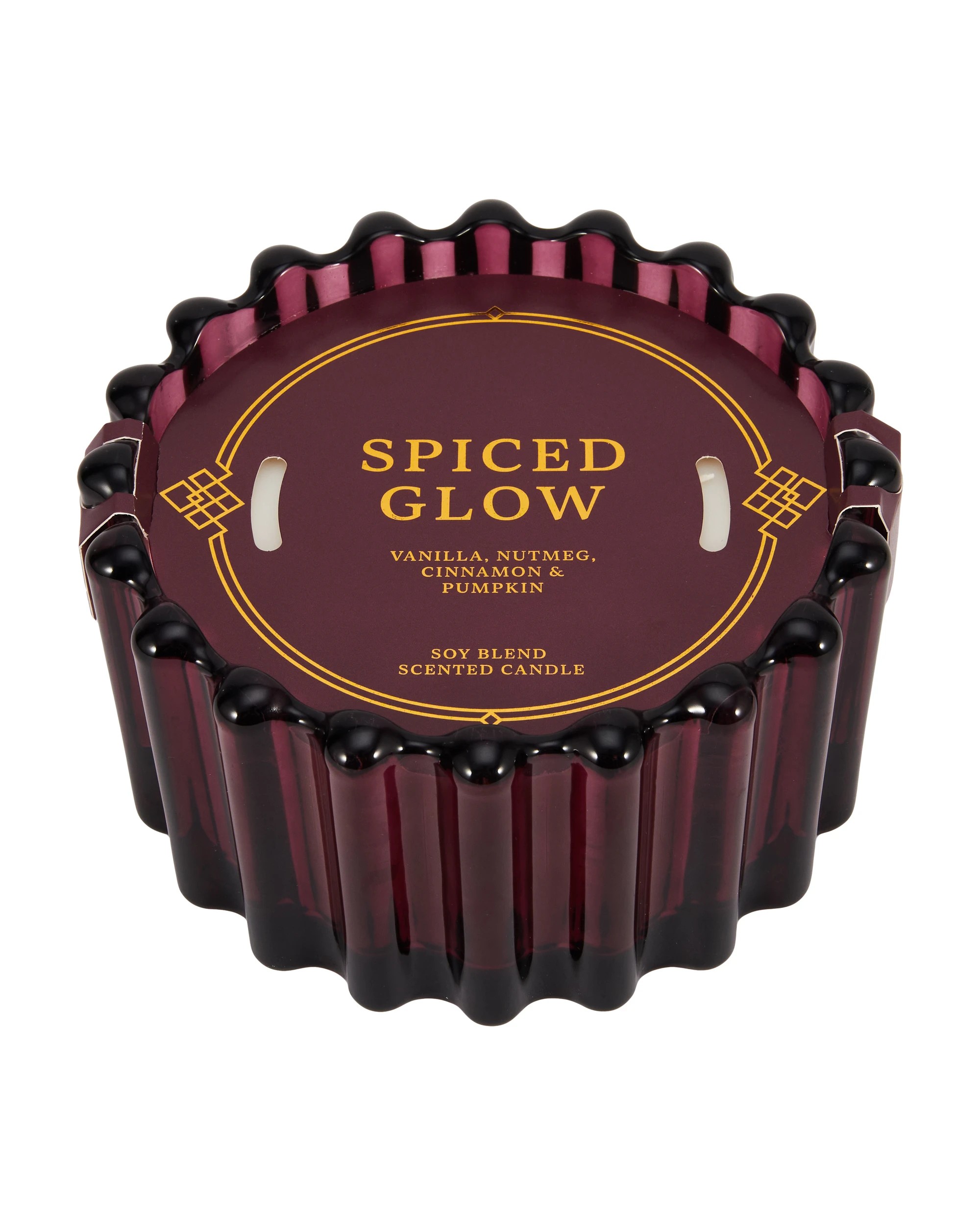 4 Spiced Glow Ribbed Glass Candle, 4 of 5