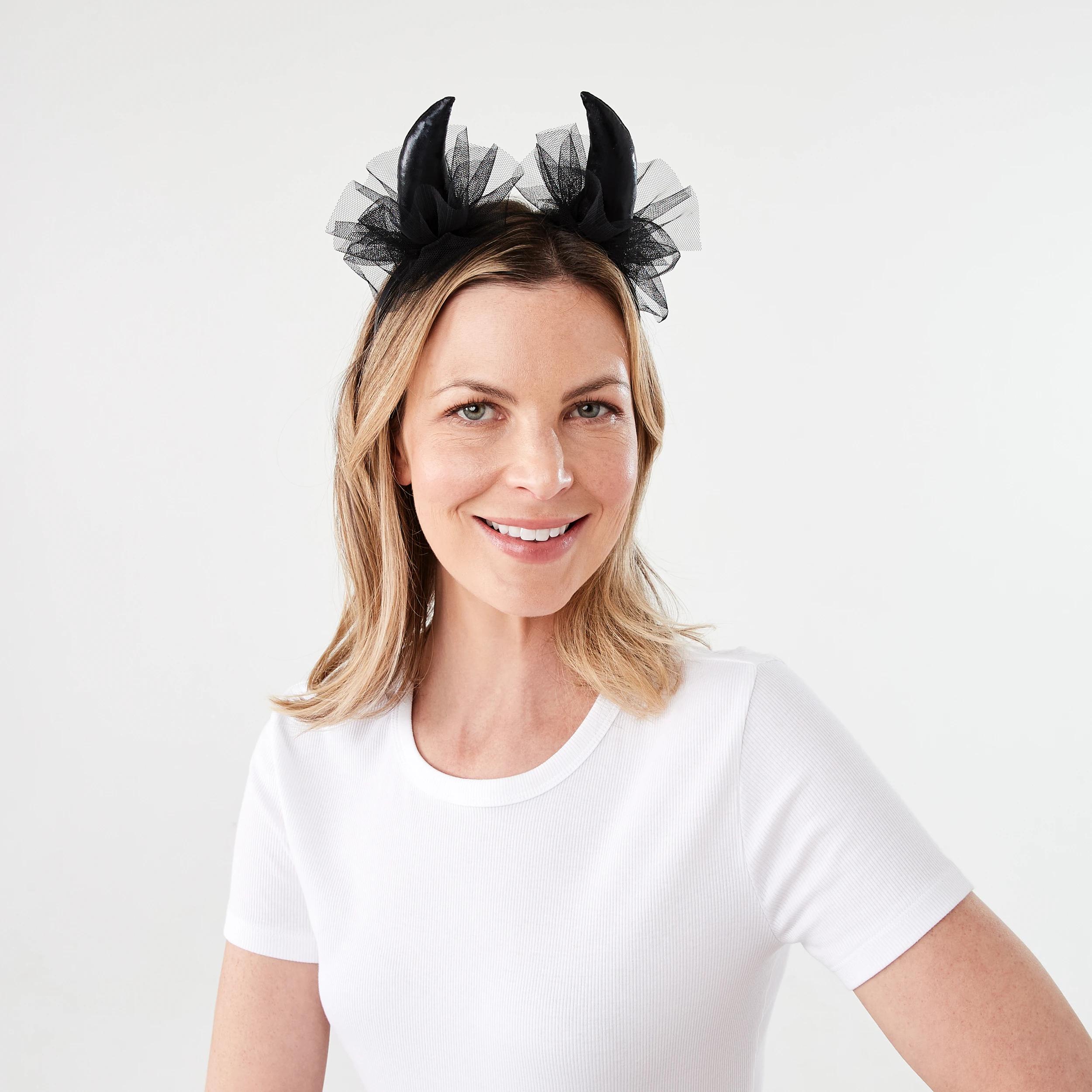 3 Halloween Devil Horn Headband - Black Black, 3 of 4