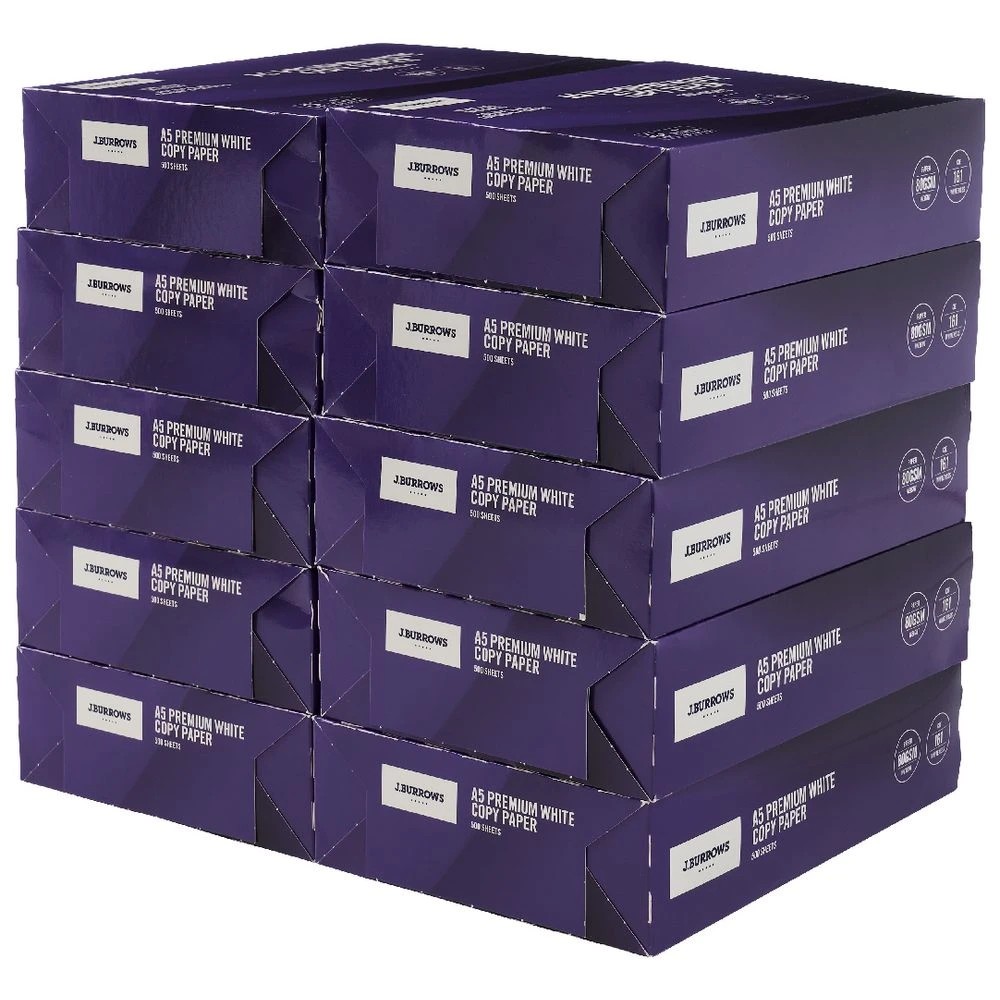2 J.Burrows 80gsm Premium A5 Copy Paper 500 Sheet Reams 10 Pack, 2 of 2