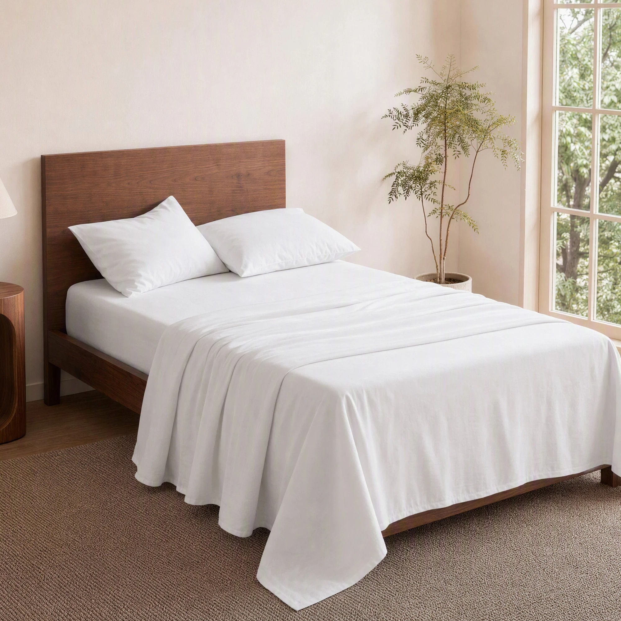 9 Giselle Bedding 500TC 100% Cotton Bed Sheet Set Includes Fitted Sheet 40cm Deep Pocket - Single Bed - White, 9 of 10