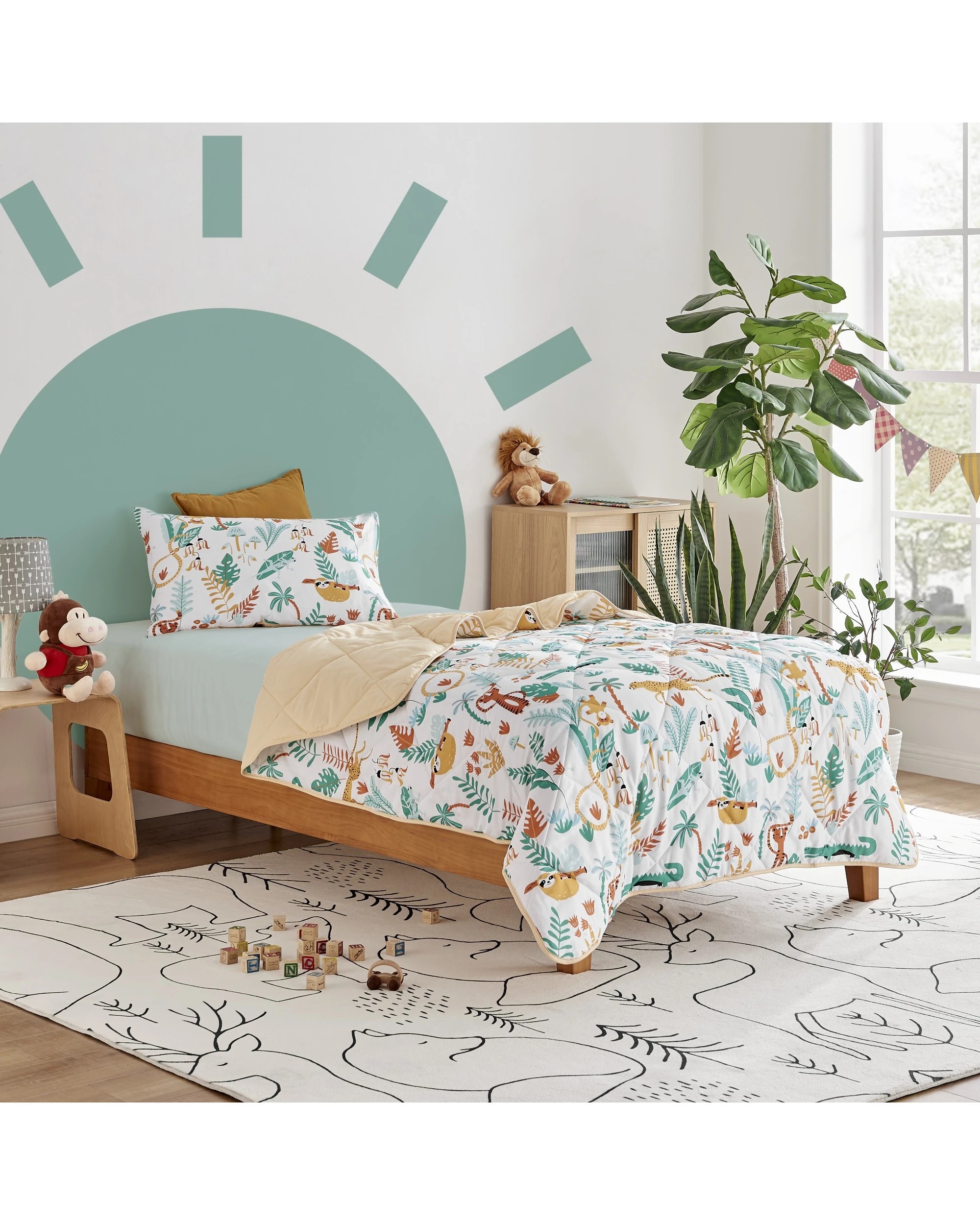 2 Jack & Ava Comforter Set Wild Jungle - King Single Bed - Animal Print, 2 of 7