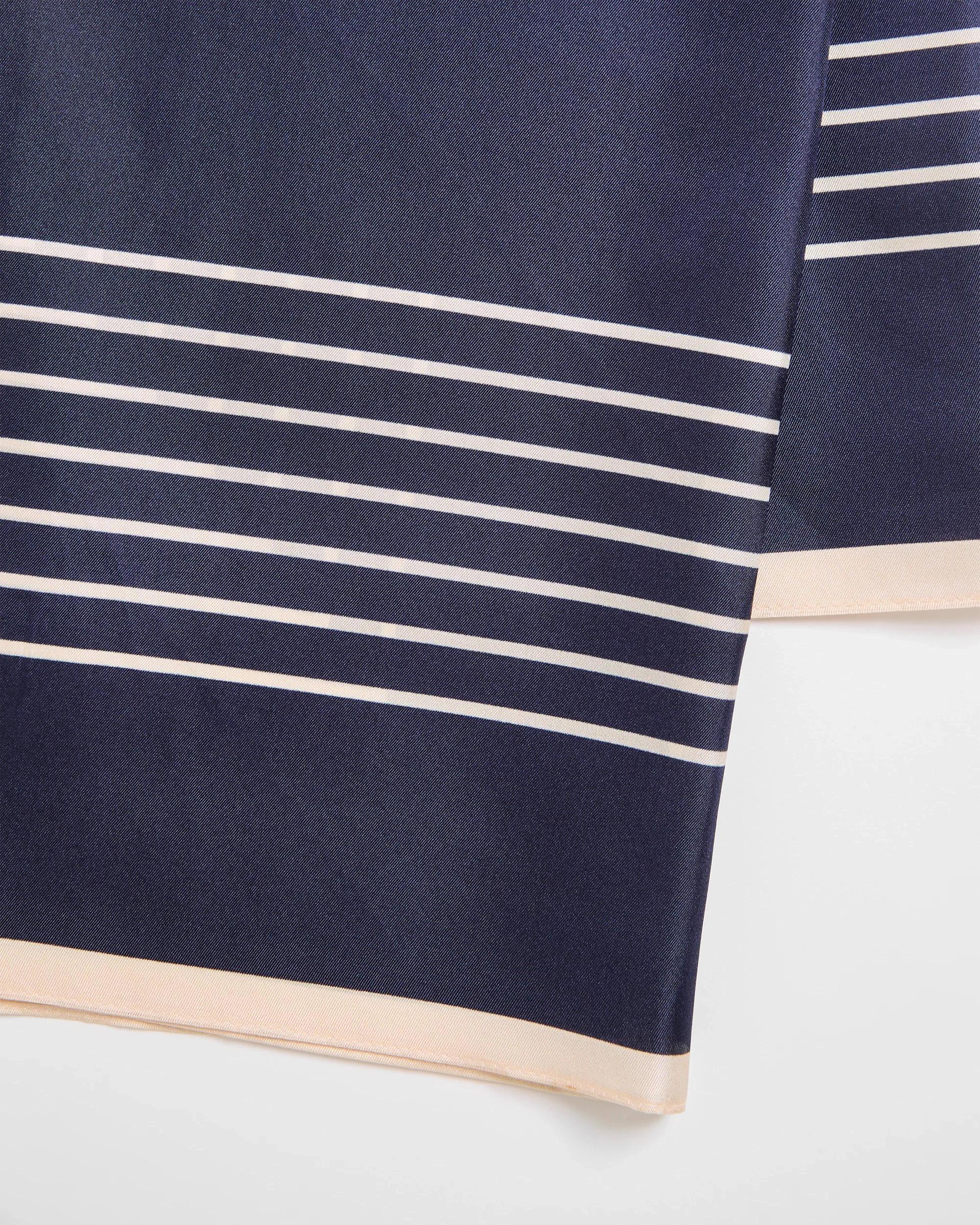 2 Target Square Silk Twill Scarf NAVY STRIPE, 2 of 2