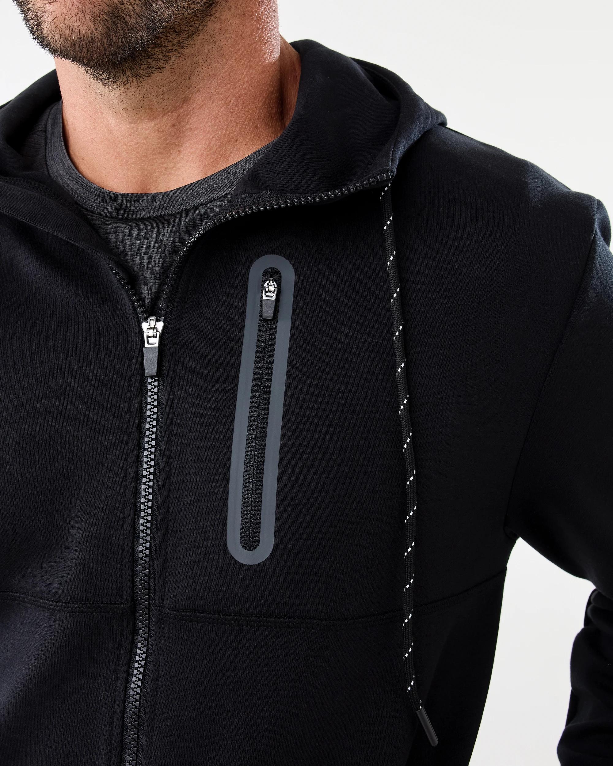 7 Active Mens Sports Tech Hoodie Black, 7 of 8