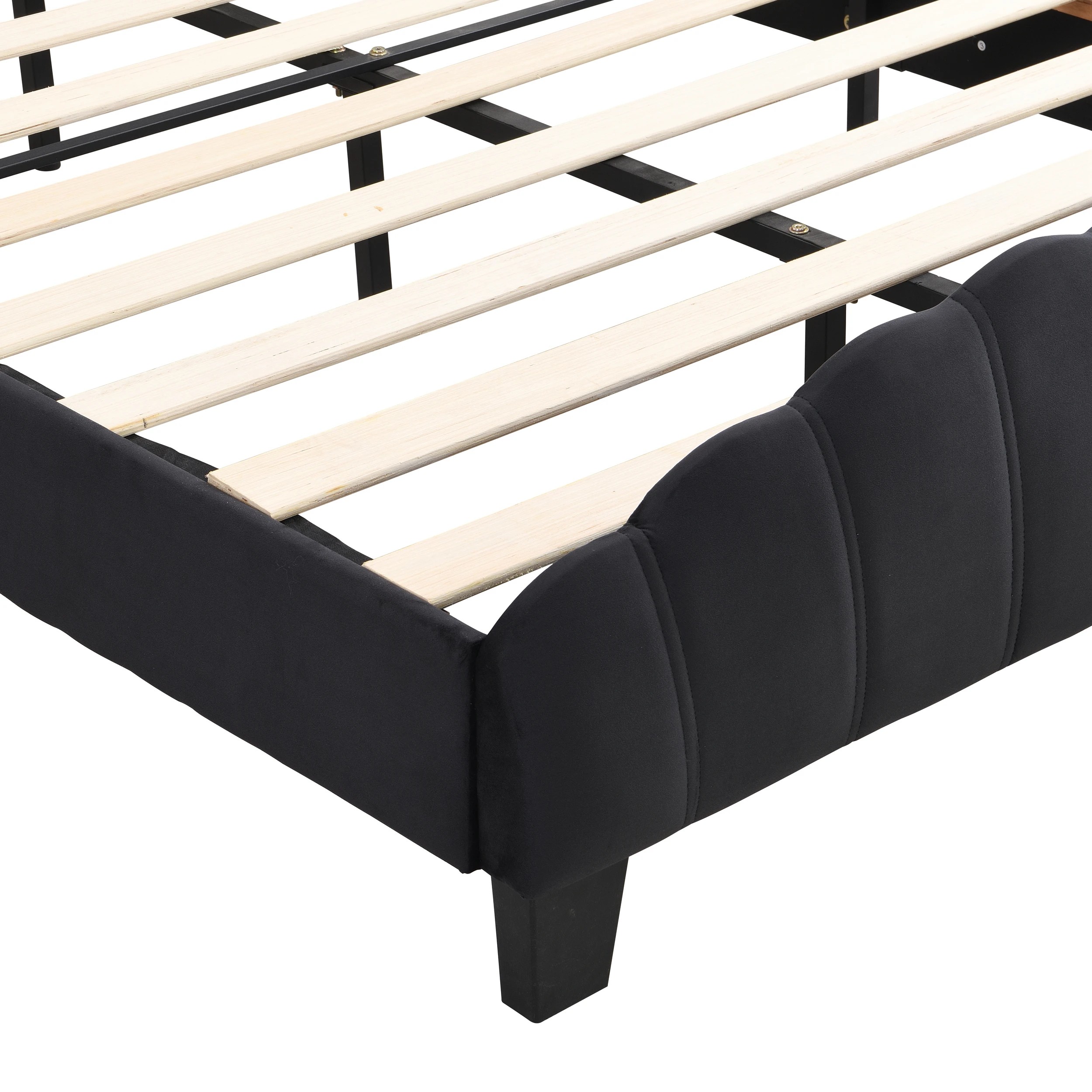 7 IHOMDEC Double Size Bed Frame - Black - Black, 7 of 10