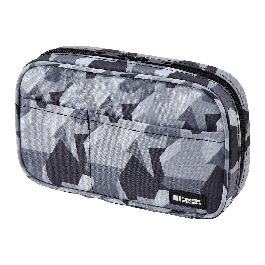 1 Liht Lab Single Zip Multi Compartment Pencil Case Grey Camo, 1 of 3