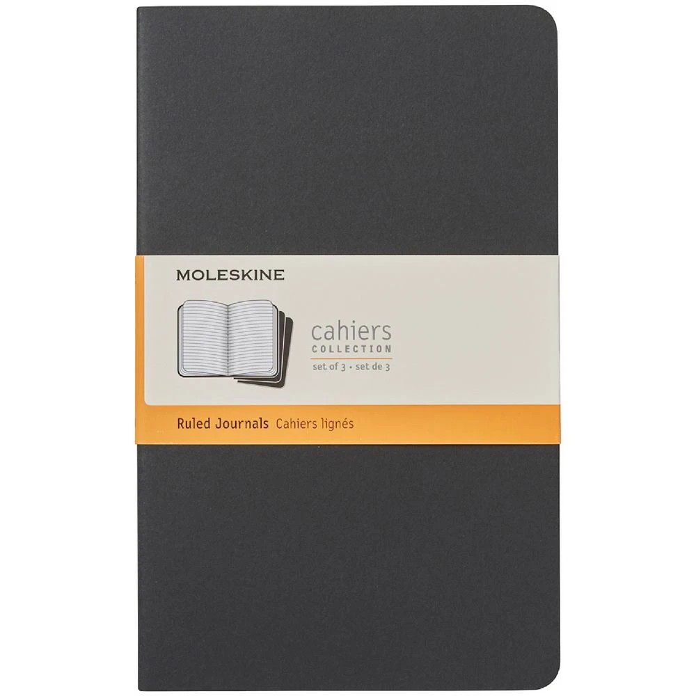 1 Moleskine Cahier Ruled Notebook Large Black 3 Pack, 1 of 7