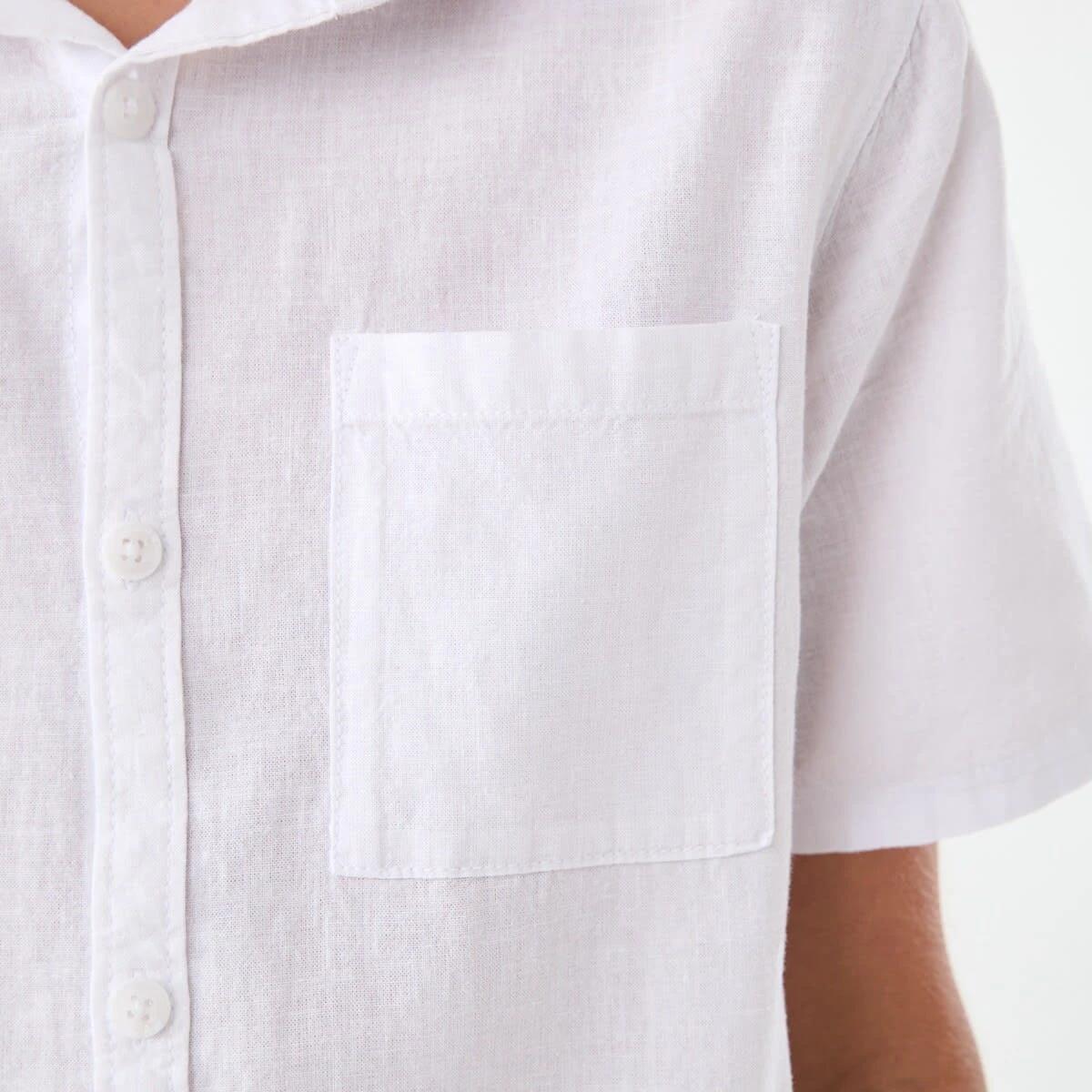 4 Short Sleeve Linen Shirt WHITE, 4 of 7
