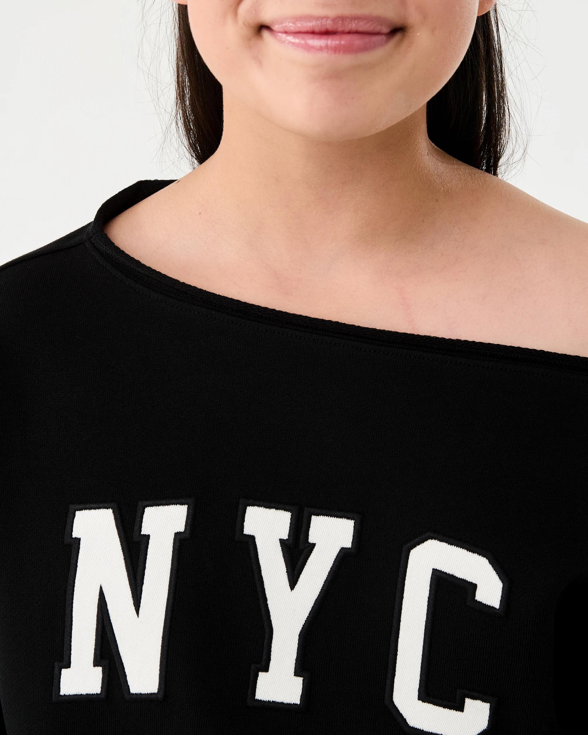 4 Off Shoulder Sweatshirt Black Nyc, 4 of 9