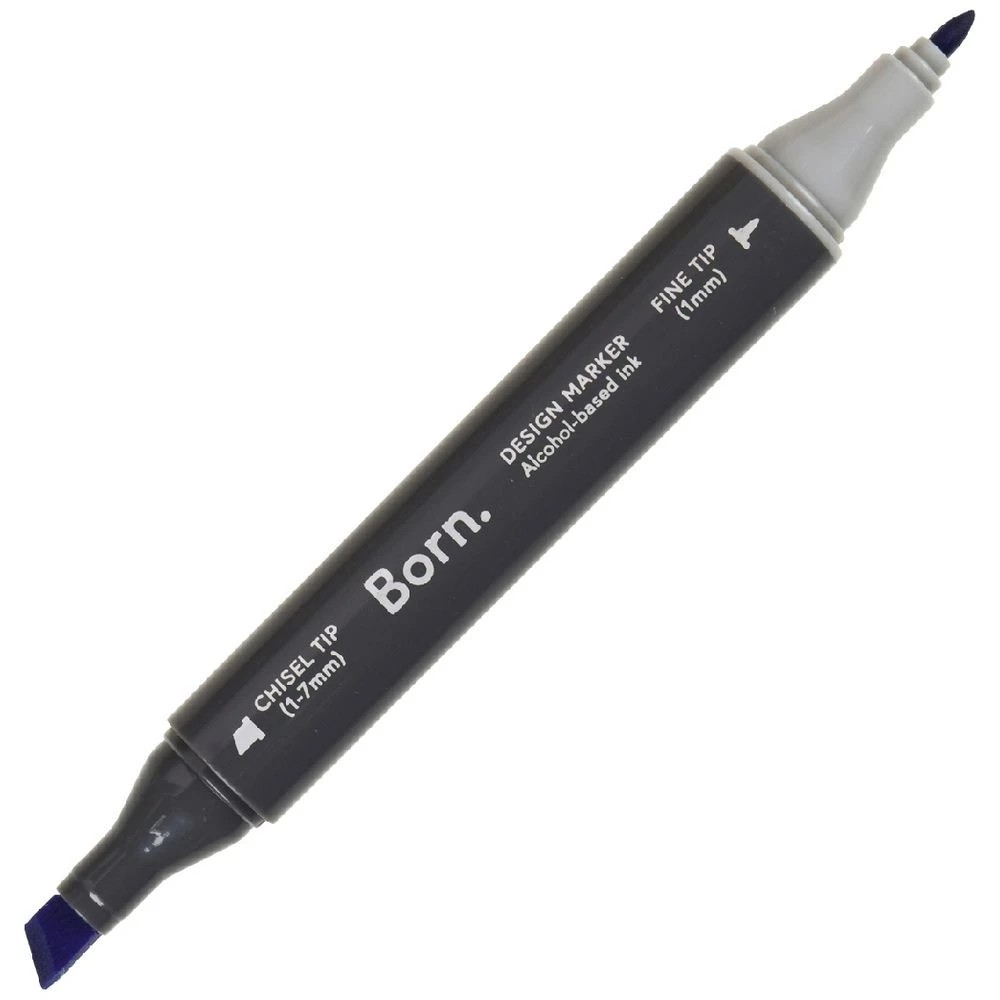 1 Born Professional Dual-Tip Artist Marker Stratosphe Blue B768, 1 of 4