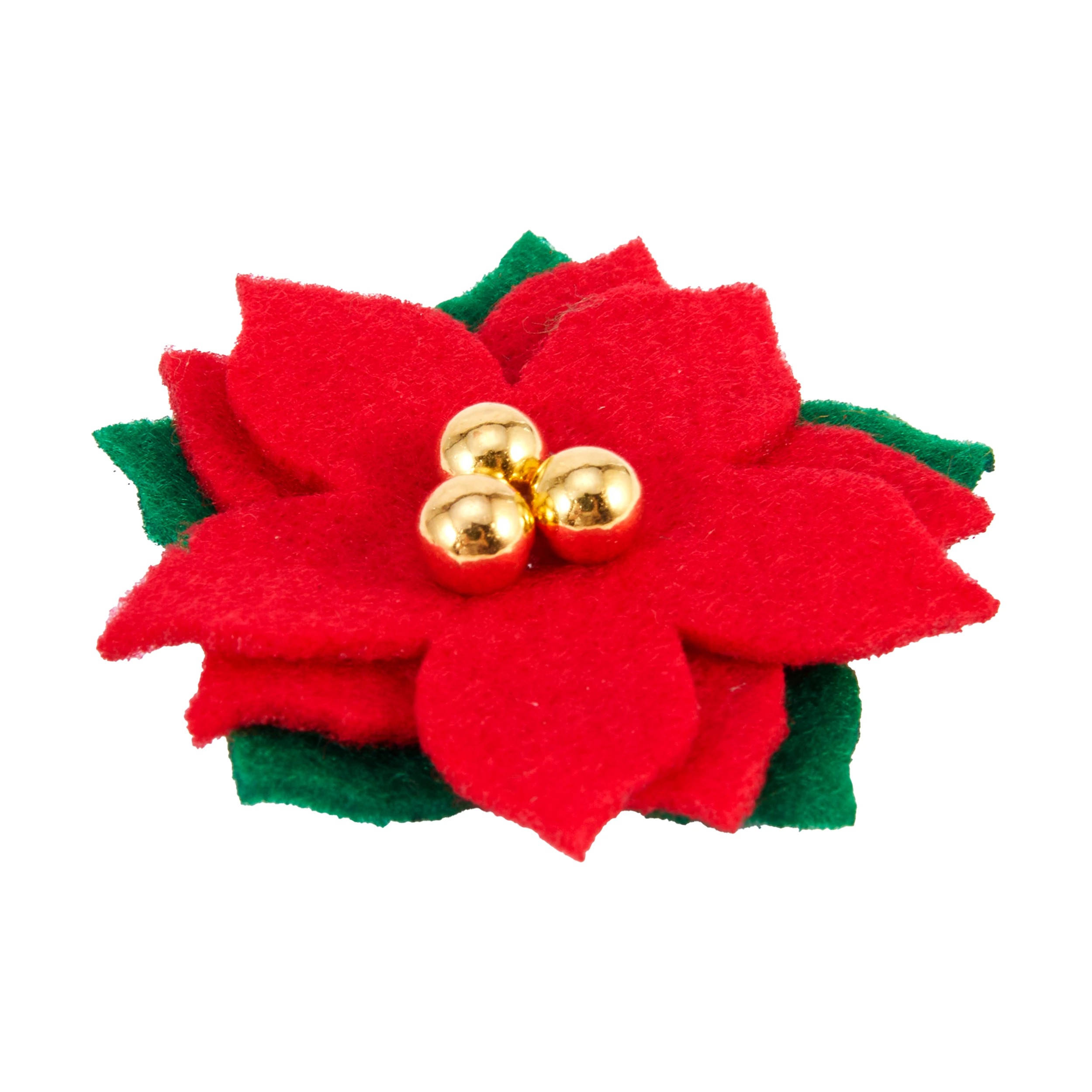 3 4 Piece Christmas Craft Poinsettia Flowers, 3 of 4