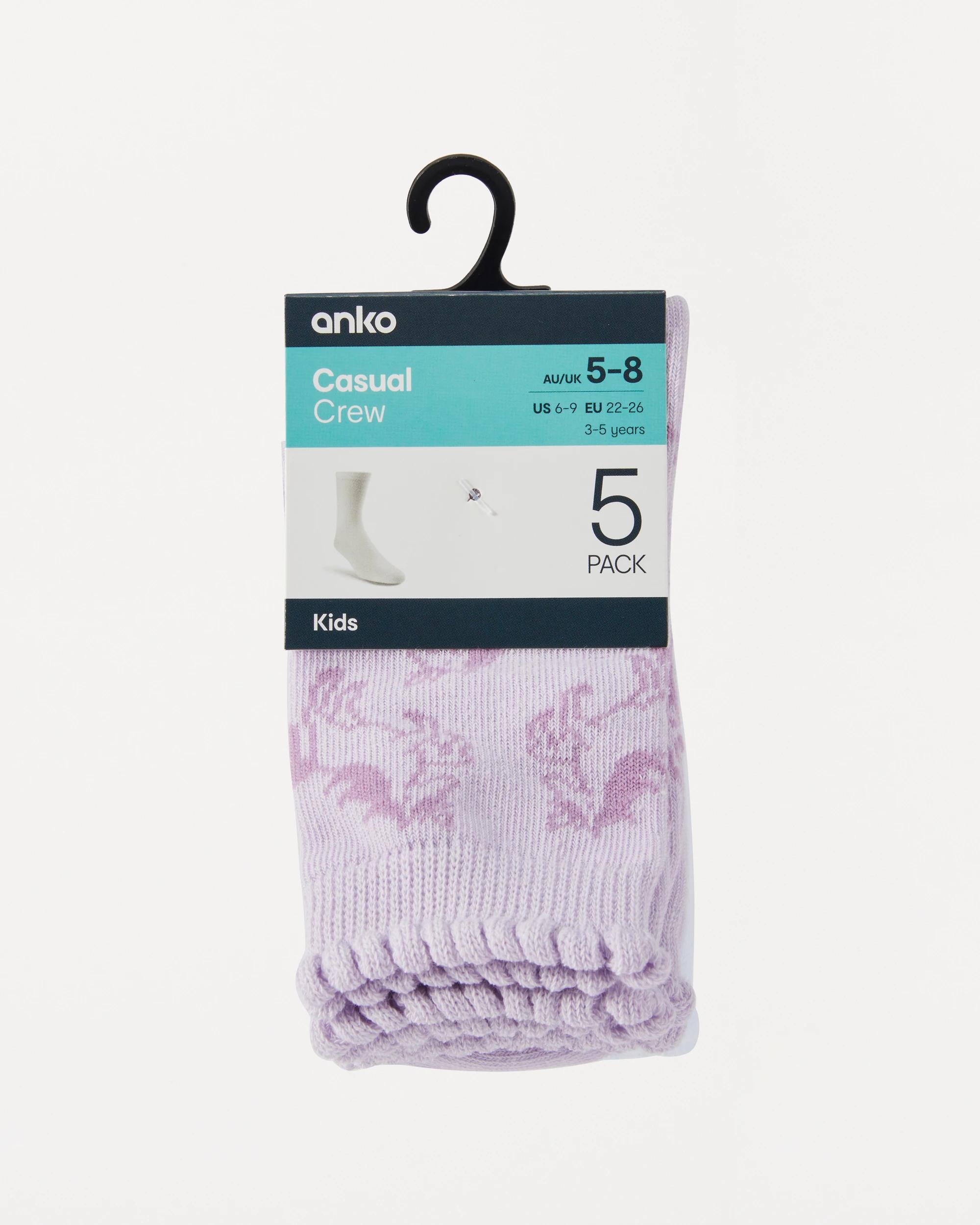 3 5 Pack Crew Socks Ppl Uncn, 3 of 3