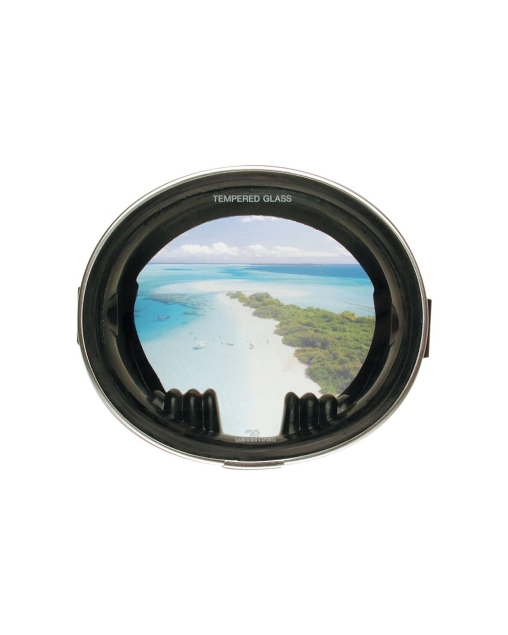 2 Land & Sea Sports Bali Style Round/Circle Snorkelling Face Mask - Black, 2 of 2