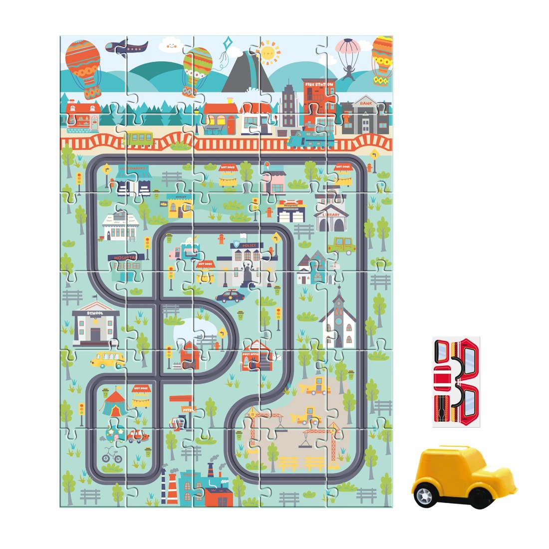 2 30 Piece Urban Jungle Car Track Playmat Puzzle, 2 of 8