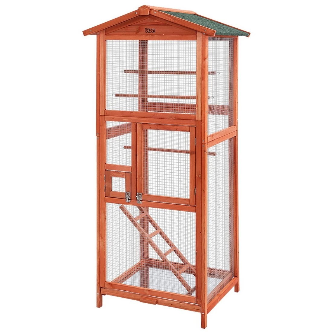 3 i.Pet Bird Cage 72cm x 60cm x 168cm Pet Cages Large Aviary Parrot Carrier Travel Canary en XL - Brown, 3 of 7