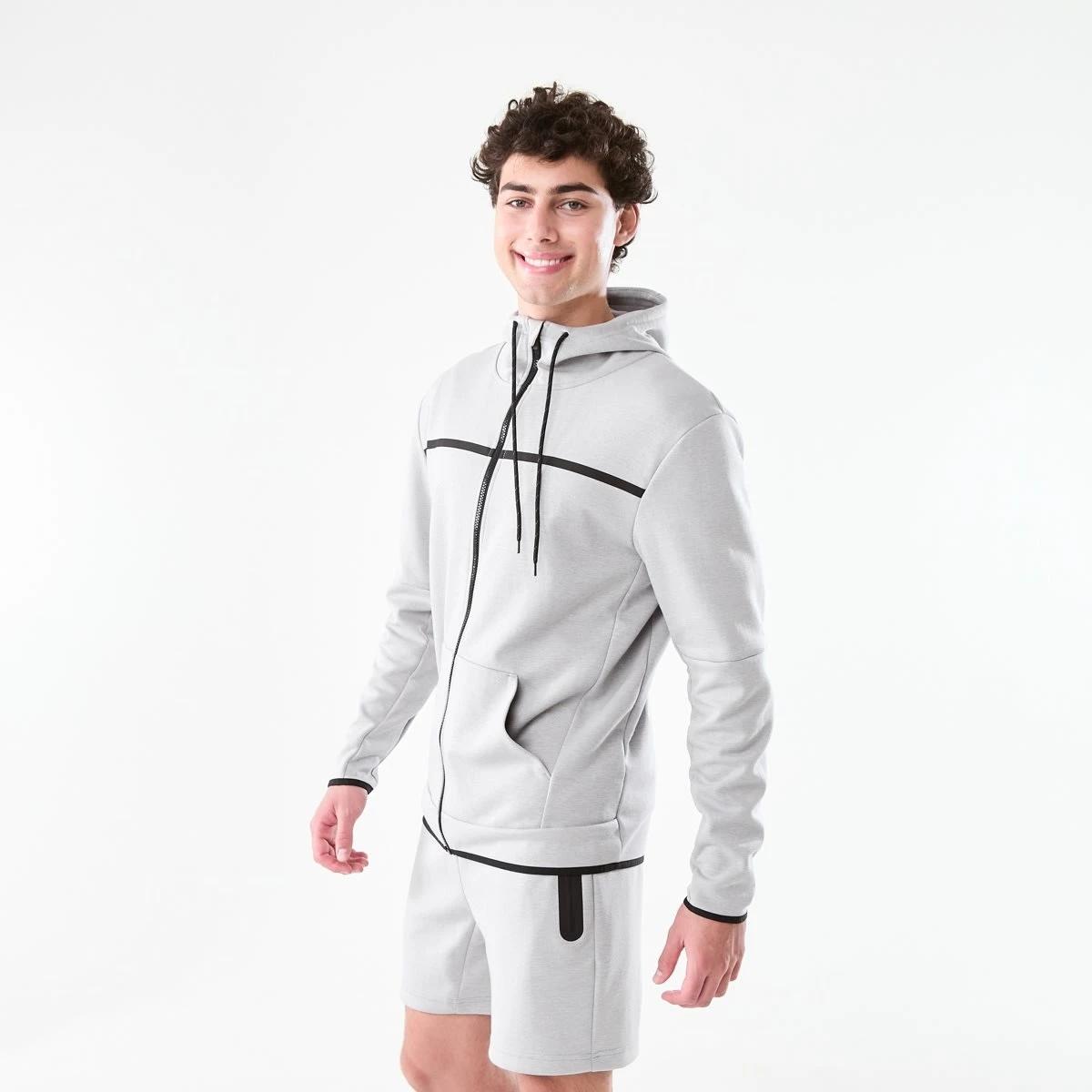 3 Active Mens Sports Hoodie GREY MARLE CORE, 3 of 8