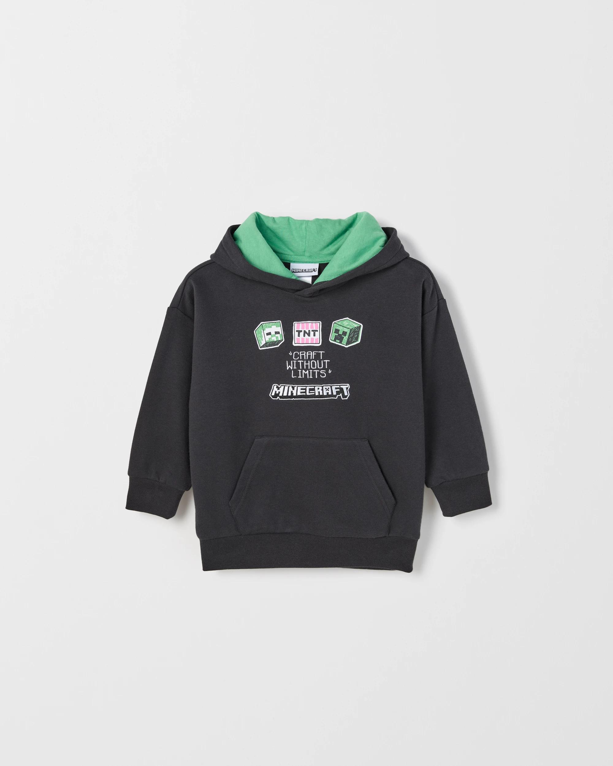1 Minecraft Australian Cotton Blend Hoodie CHARCOAL, 1 of 3