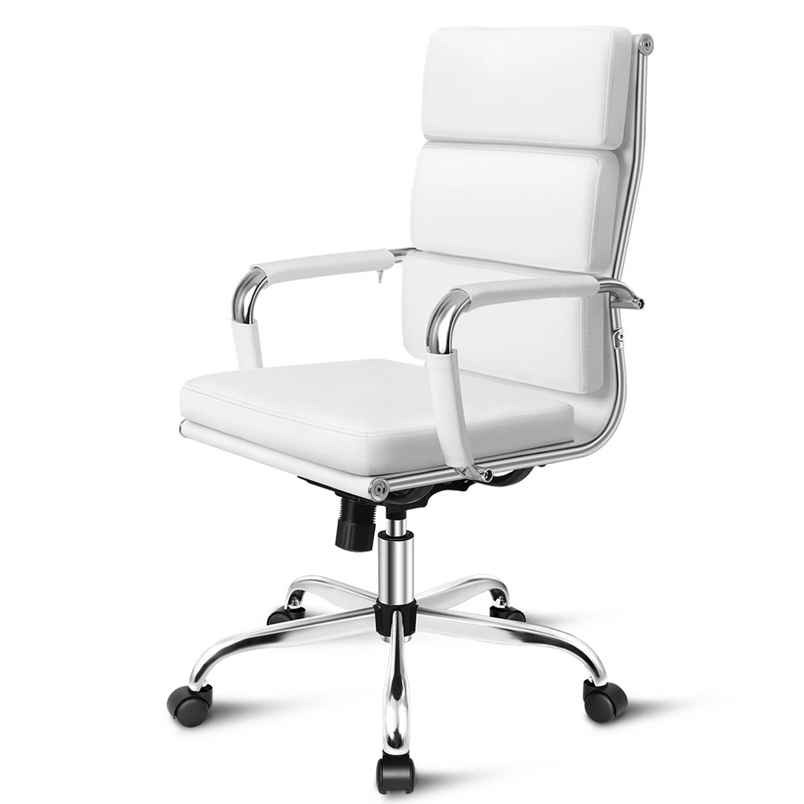 1 Alfordson Office Chair Ergonomic Paddings Executive Computer Work Seat High Back - White, 1 of 10