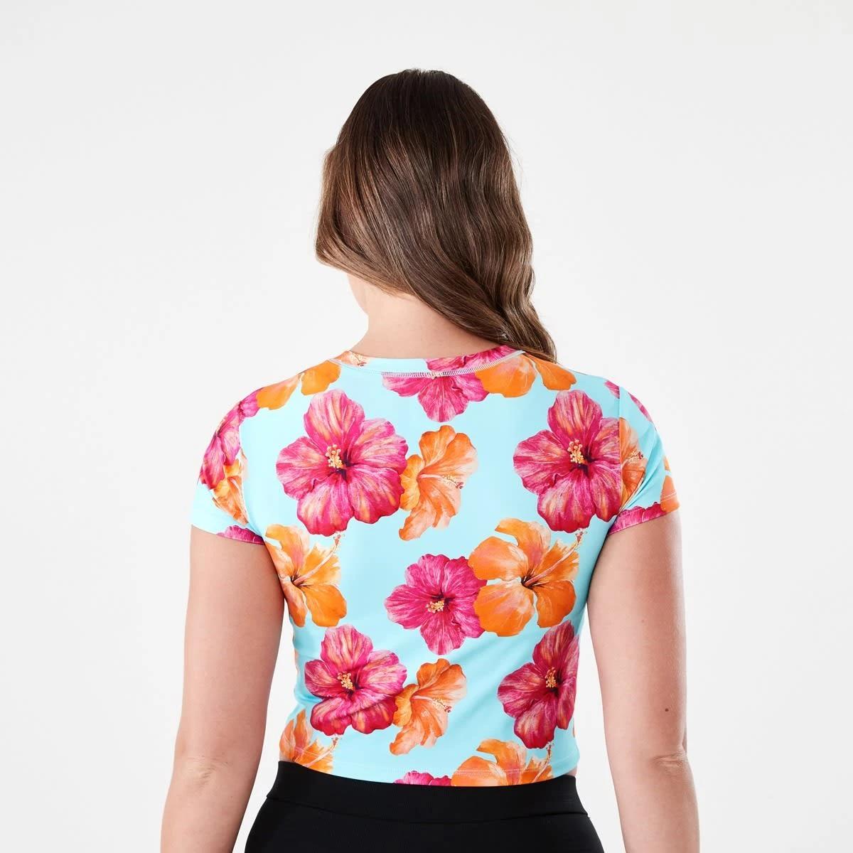 3 Crop Rash Vest HOT TROP CLEAR AQUA, 3 of 5