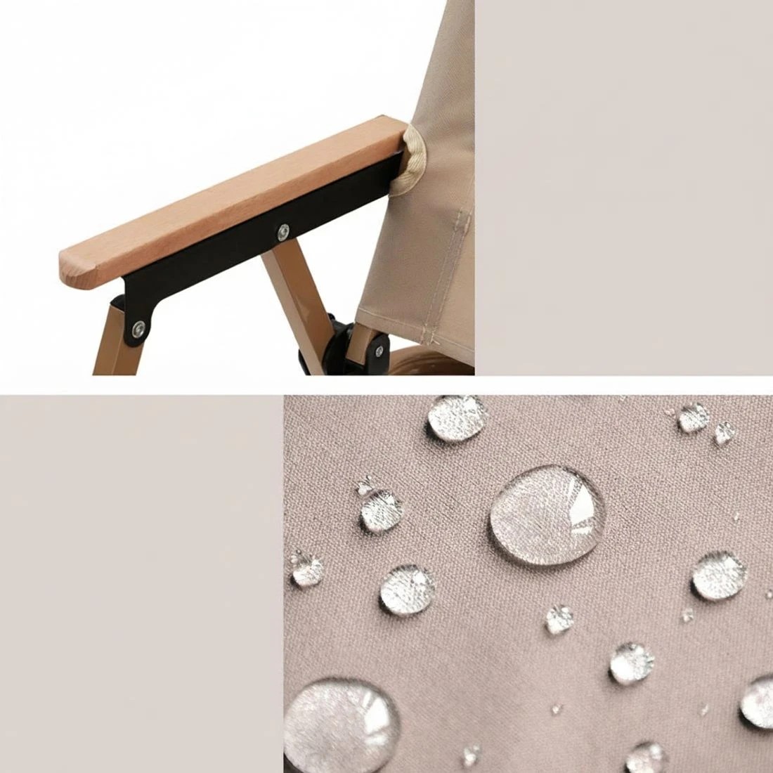 4 Weisshorn Outdoor Camping Chairs Portable Folding Beach Chair Patio Furniture - Beige, 4 of 6