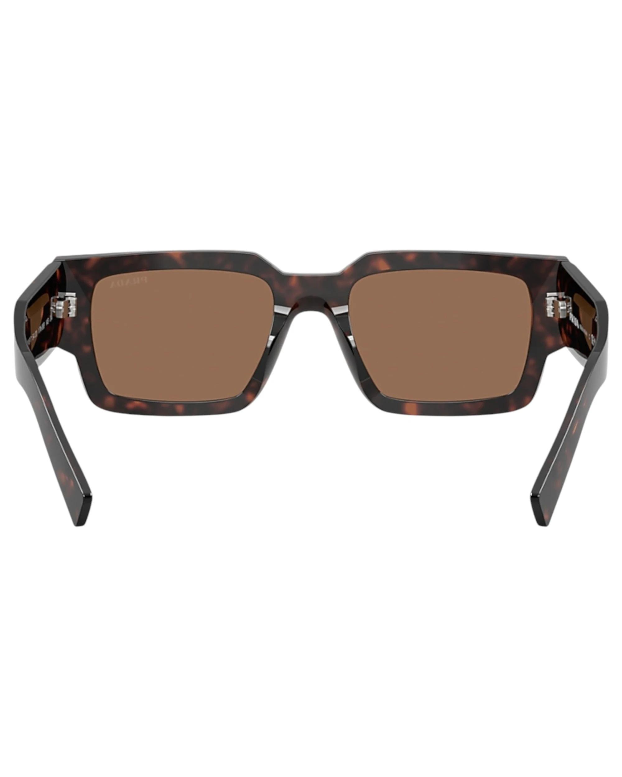 2 Prada Men PR B17S 17N06B Rectangle Dark Brown Sunglasses TORTOISE, 2 of 5