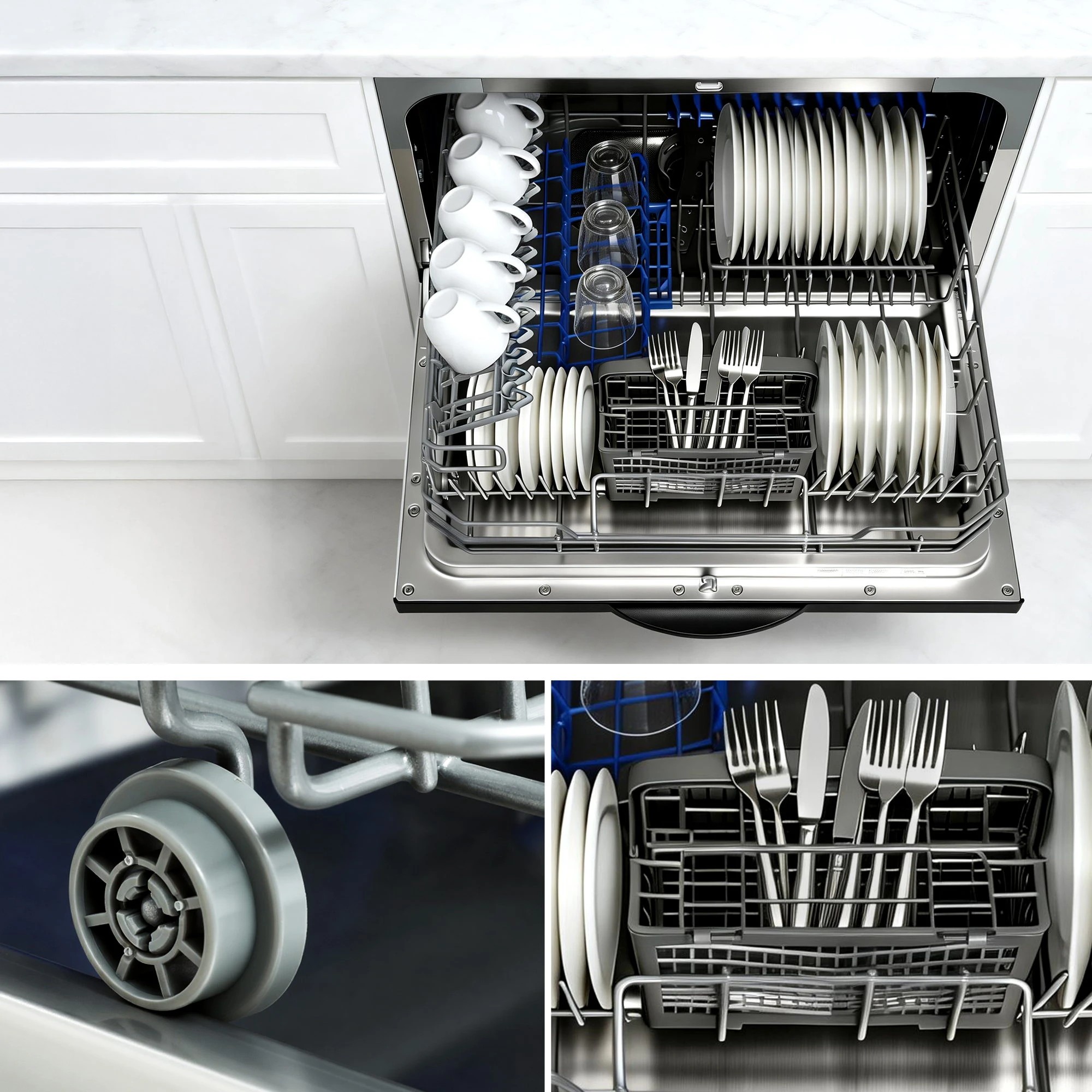 7 Devanti 6 Place Setting Benchtop Dishwasher - White, 7 of 8