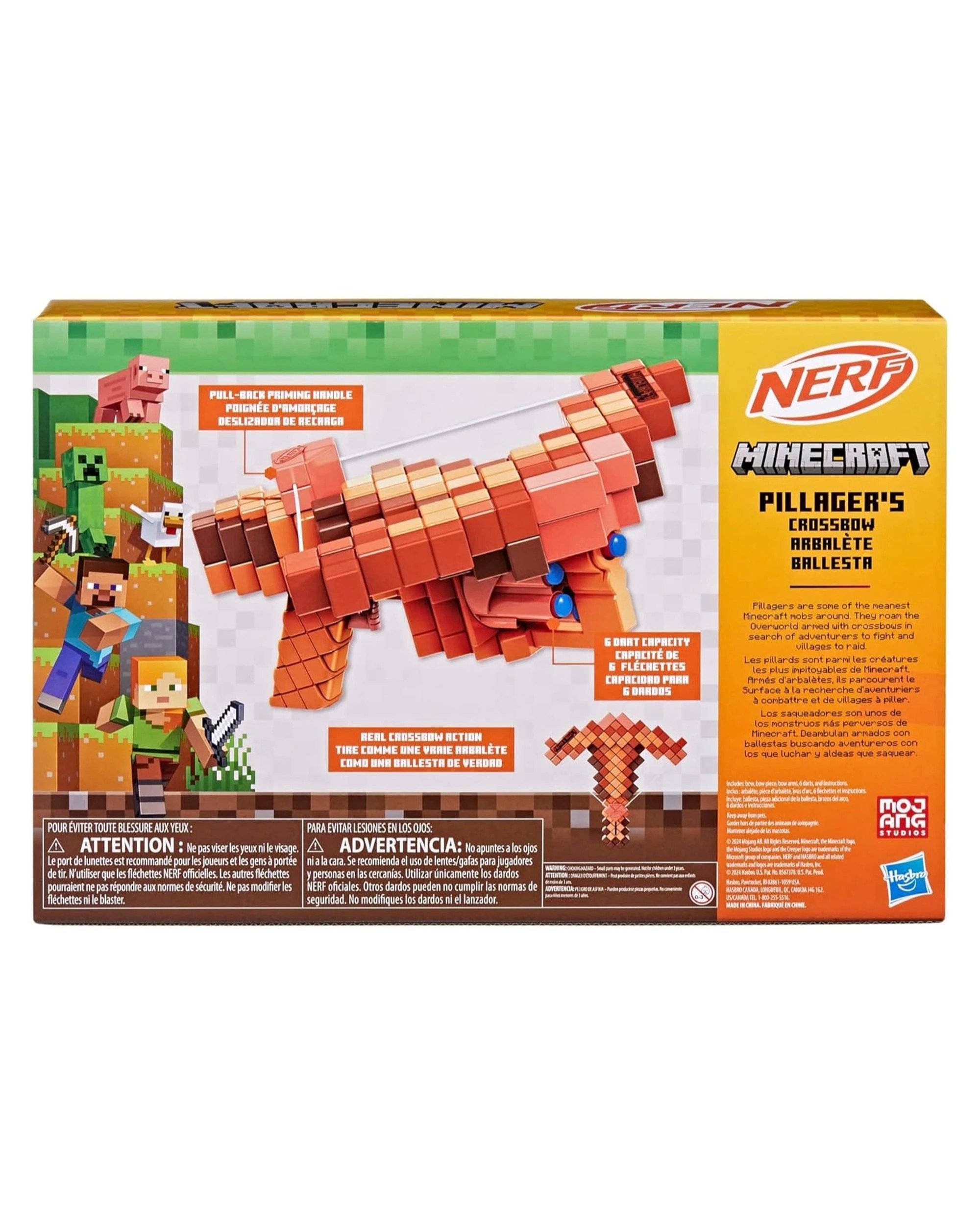 8 NERF Minecraft Pillager's Crossbow Dart Blaster, 8 of 8