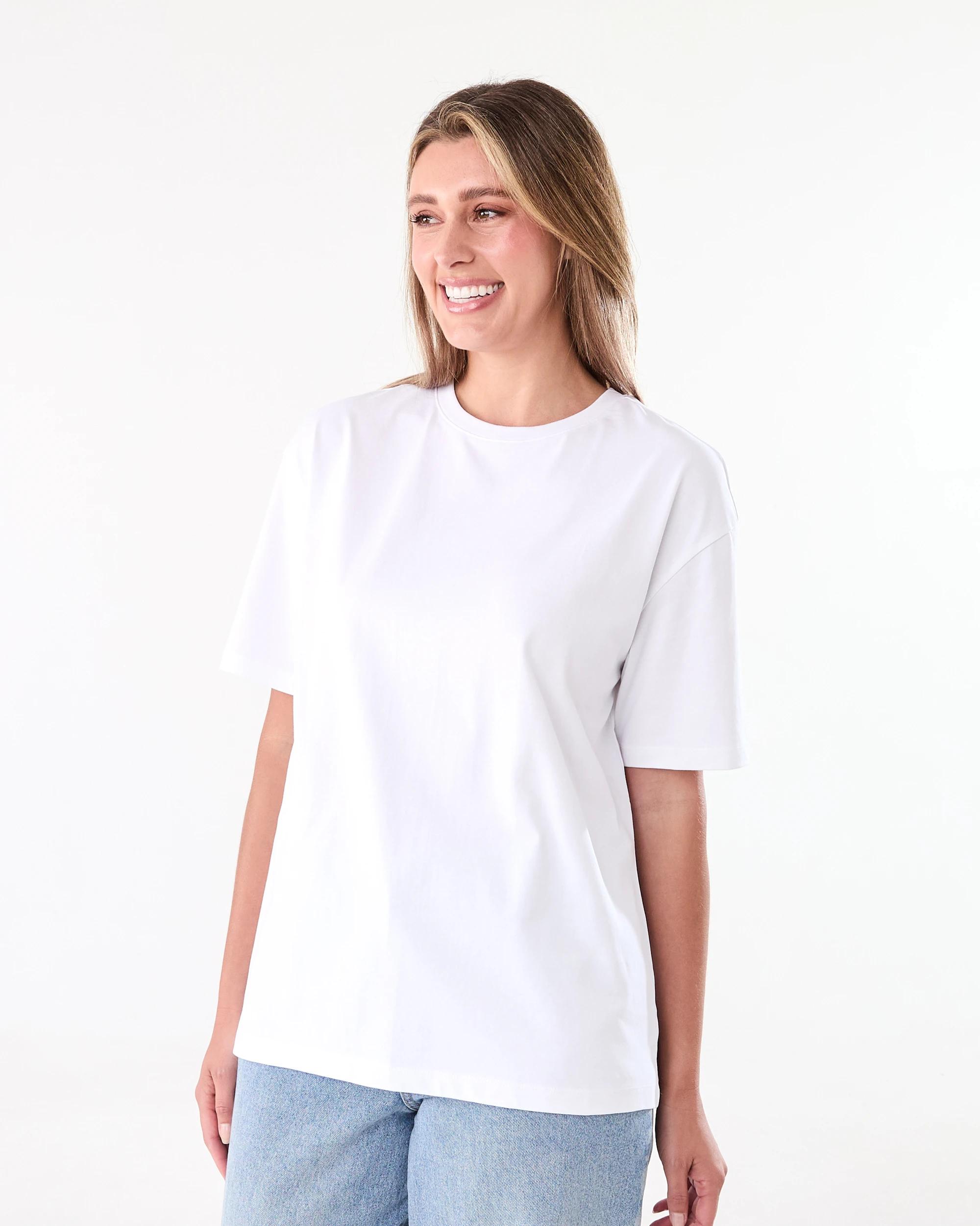 2 Short Sleeve Oversized Boyfriend T-shirt White, 2 of 6