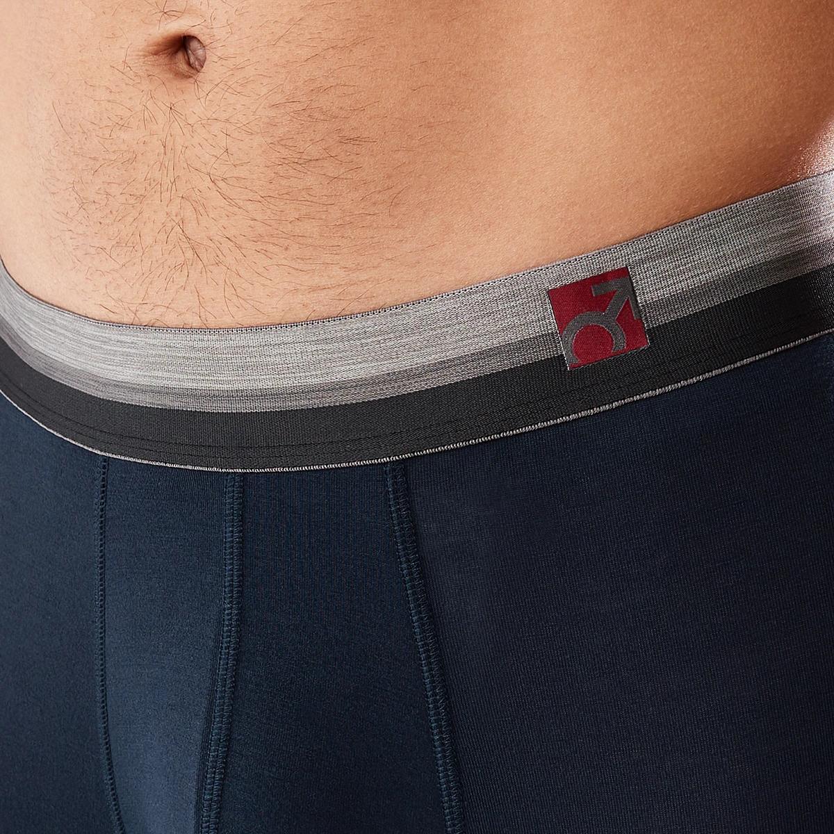 4 Anti-ride Mid Length Bamboo Blend Trunks Navy, 4 of 5