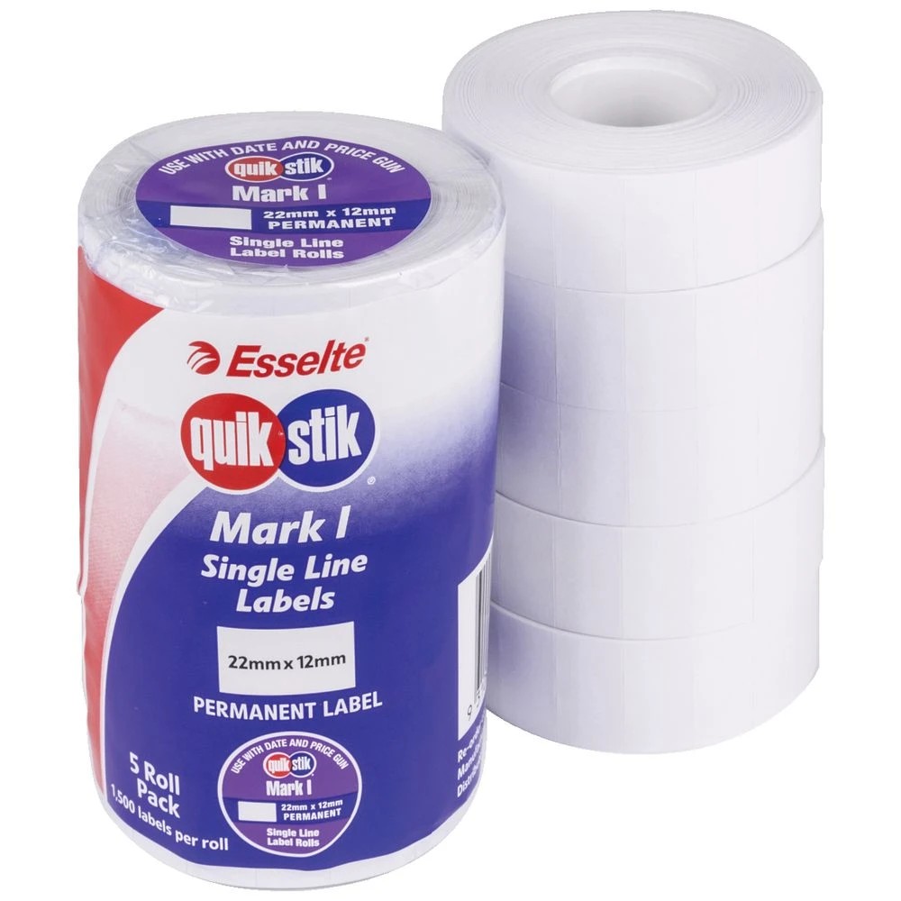 2 QuikStik Mark I Plain White Permanent Labels 5 Pack, 2 of 2